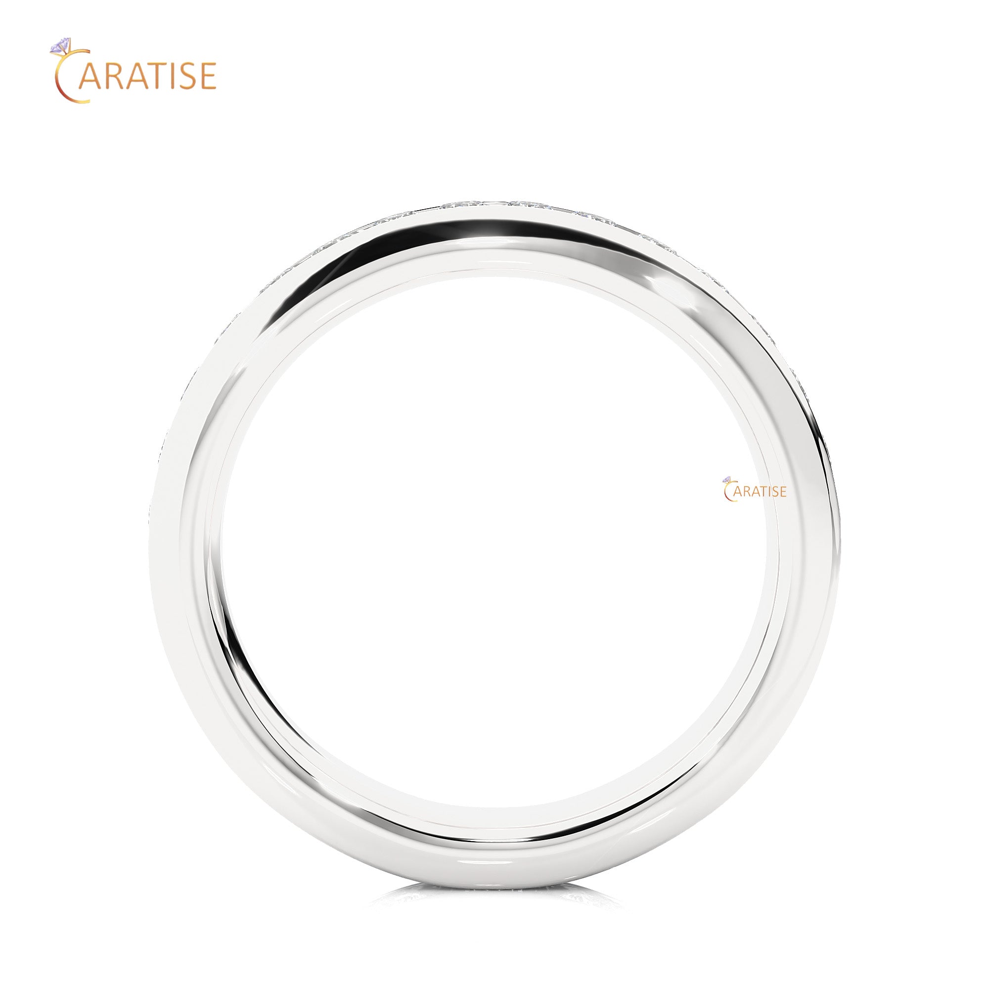 0.96 TDW Round Cut Moissanite Diamond Full Eternity Band 925 Silver