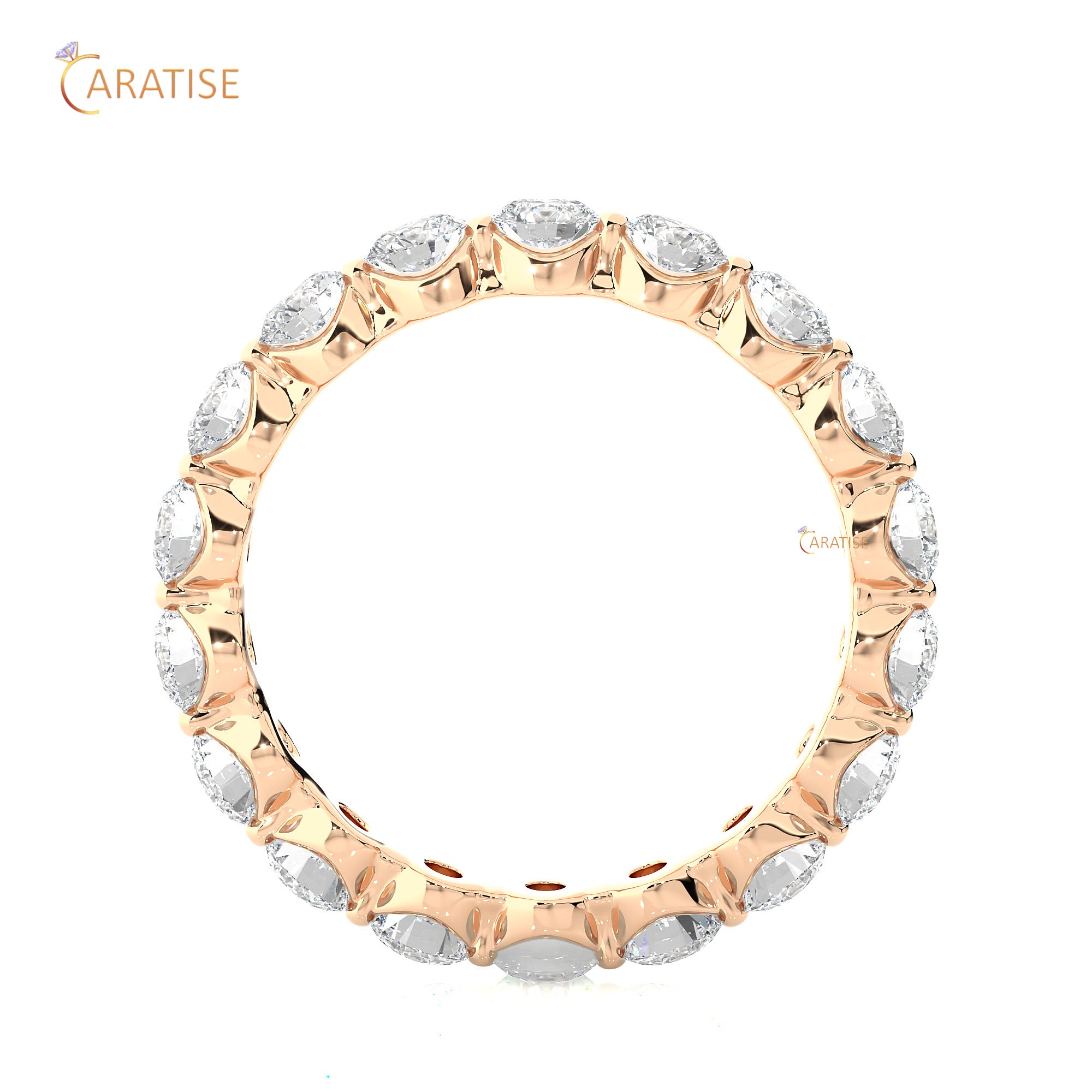 2.01 TDW Round Cut Moissanite Diamond Full Eternity Band 925 Silver