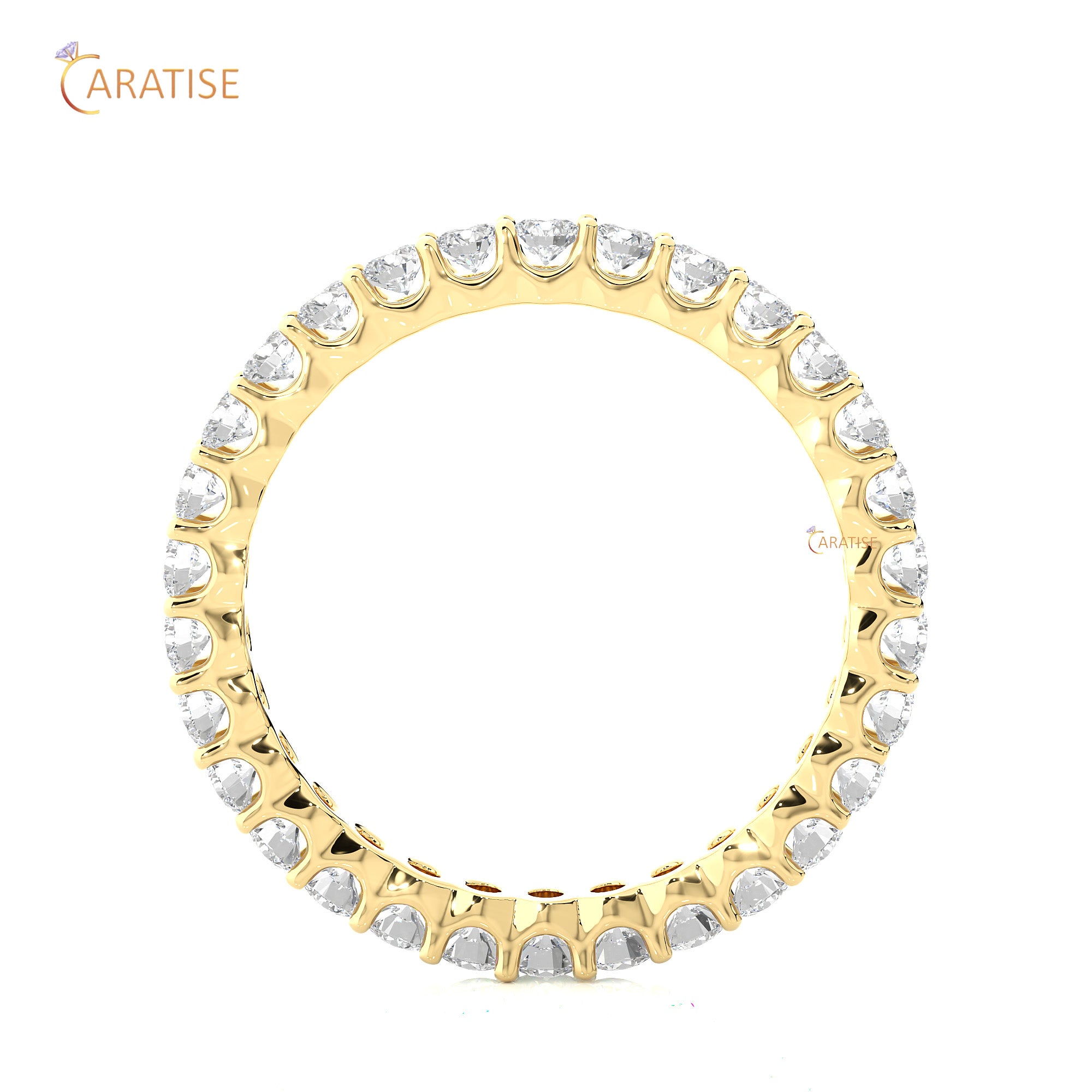 1.20 TDW Round Cut Moissanite Diamond Full Eternity Band 925 Silver