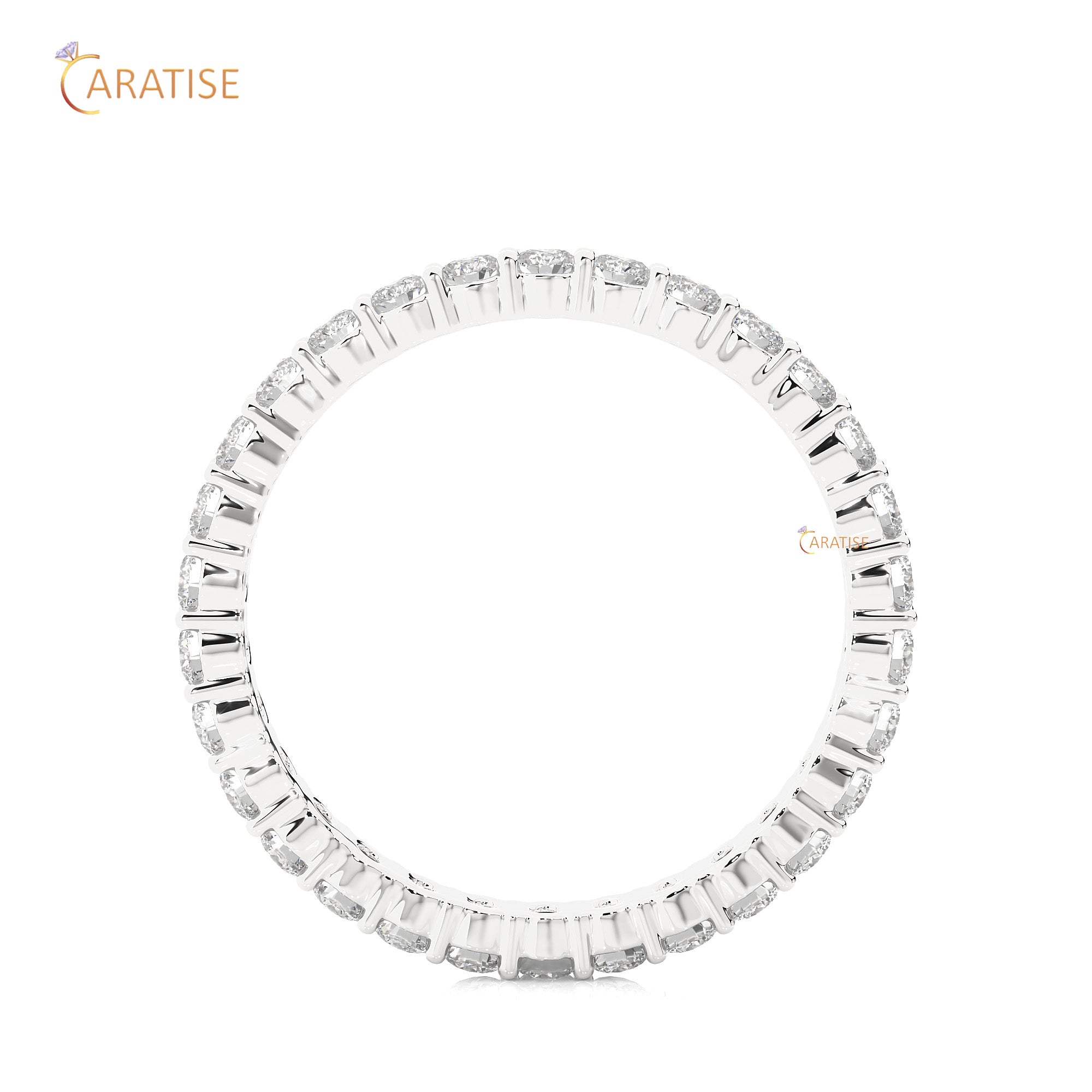 0.90 TDW Round Cut Moissanite Diamond Full Eternity Band 925 Silver