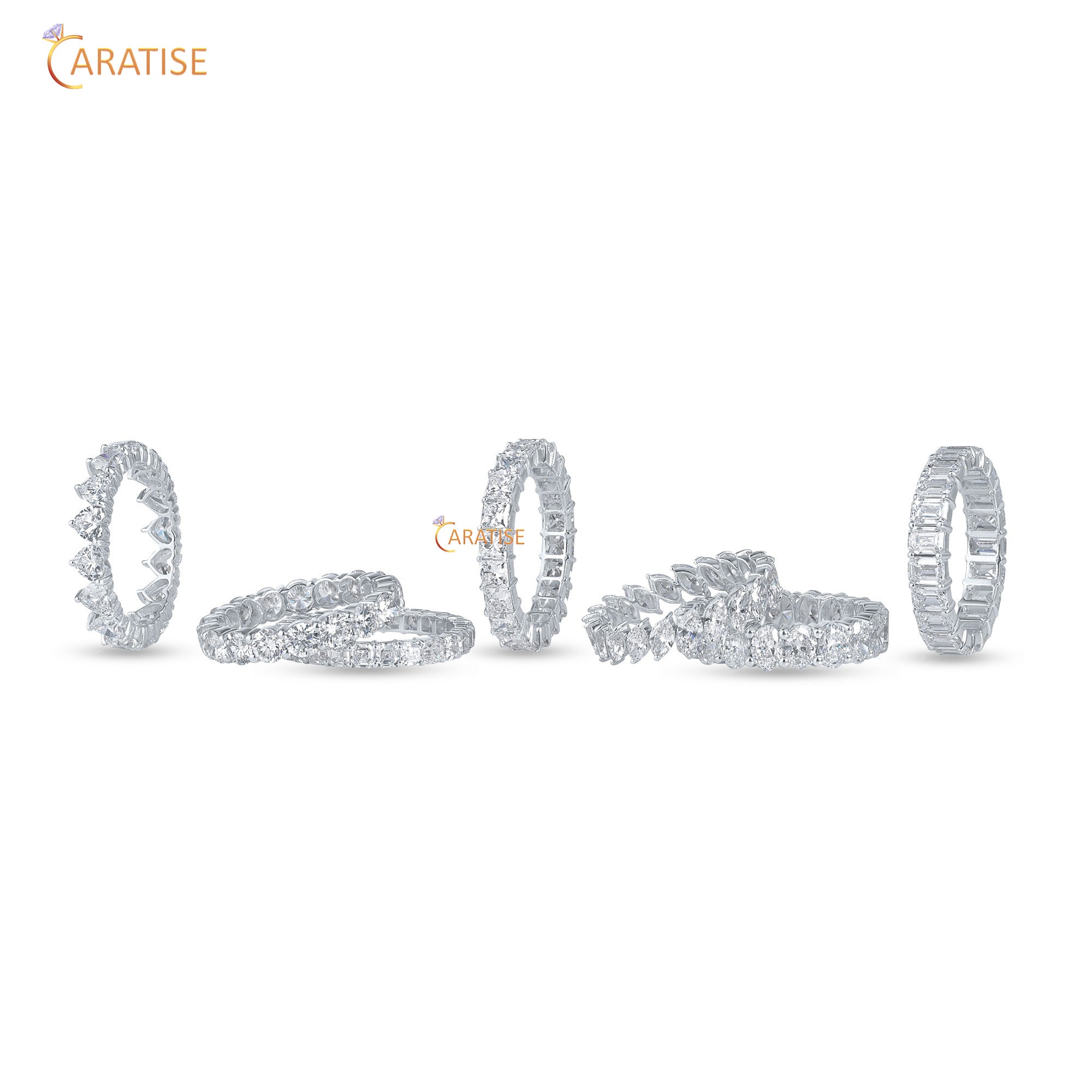 1.84 TDW Marquise Cut Mossiante Diamond Eternity Band 925 Silver