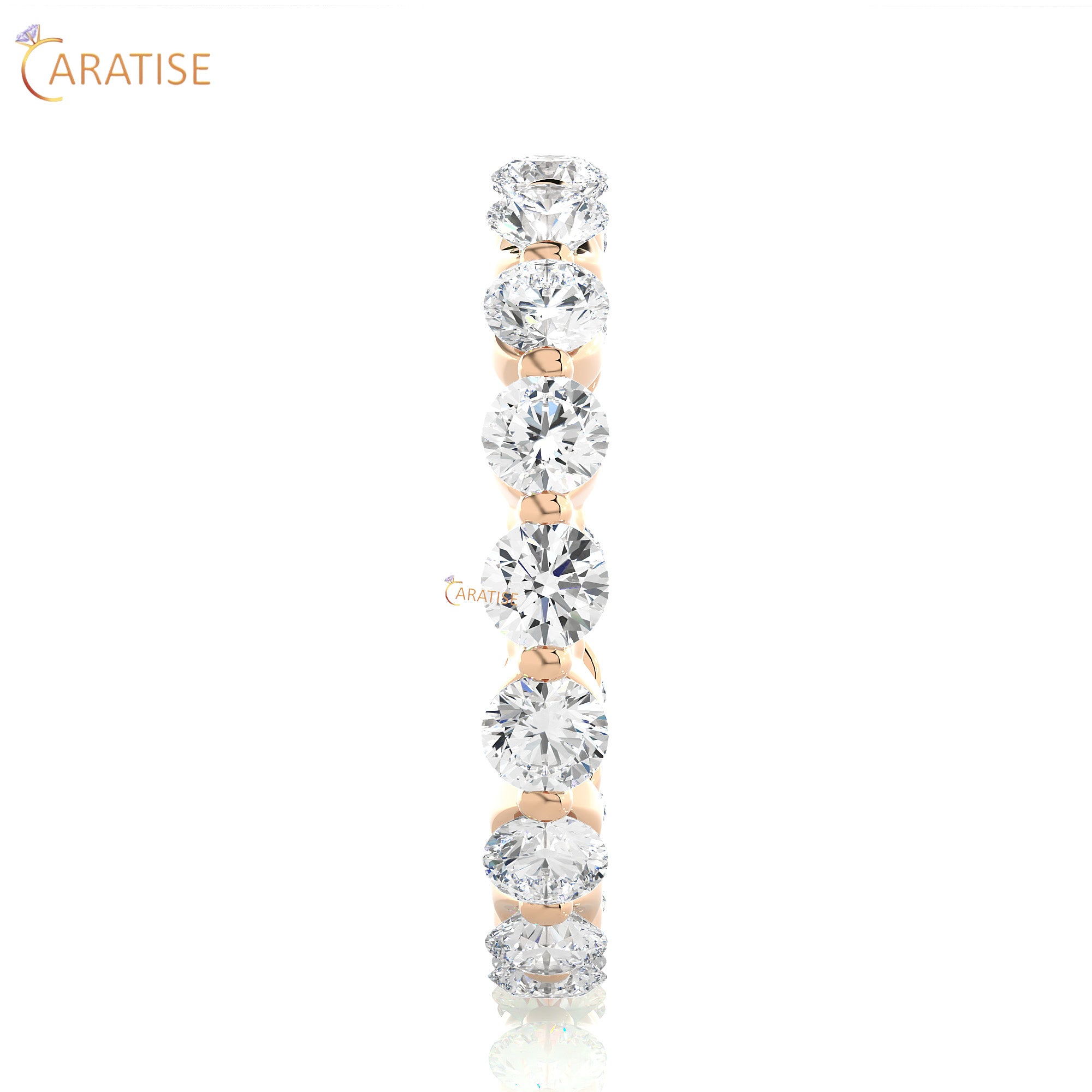 2.01 TDW Round Cut Moissanite Diamond Full Eternity Band 925 Silver