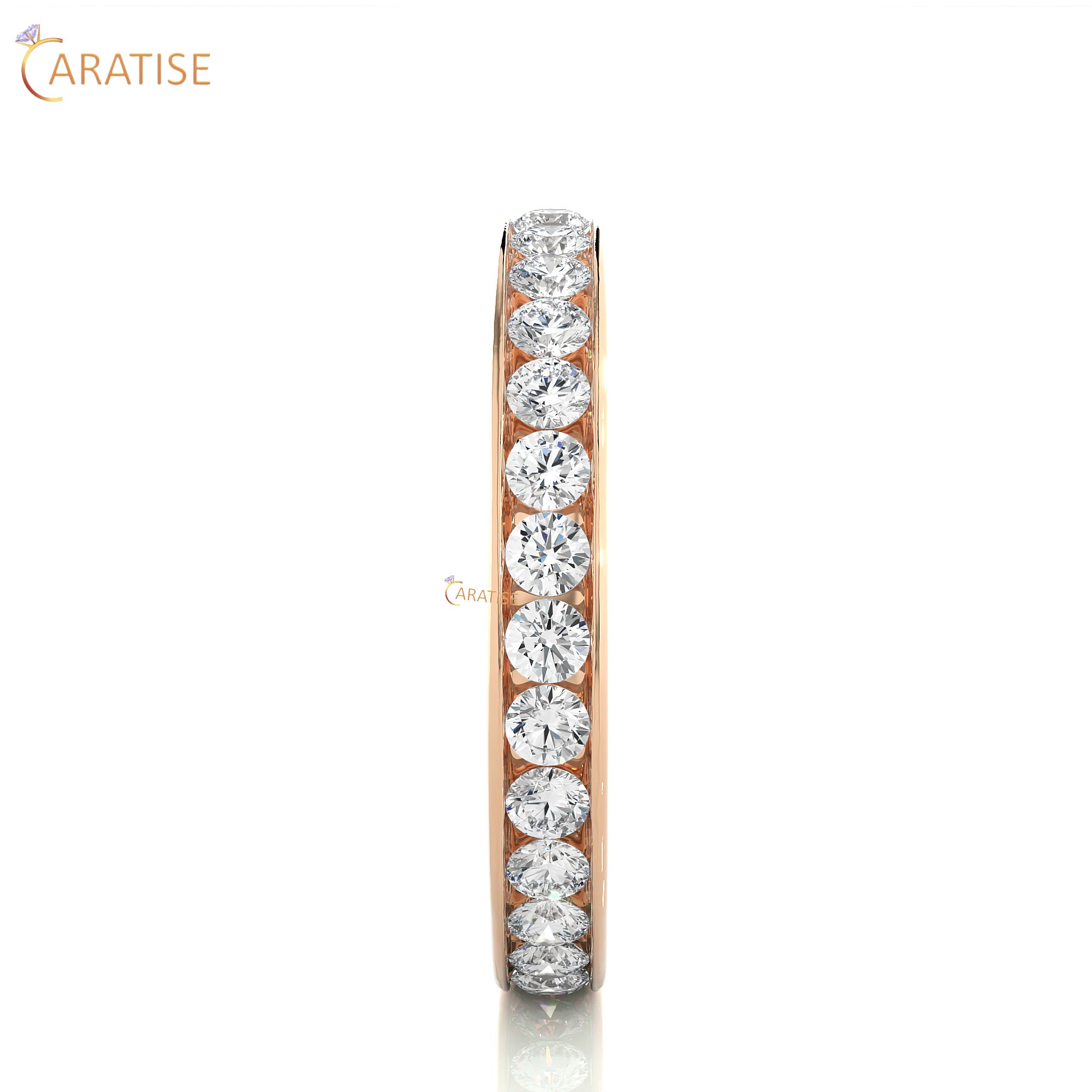 1.04 TDW Round Cut Moissanite Diamond Full Eternity Band 925 Silver