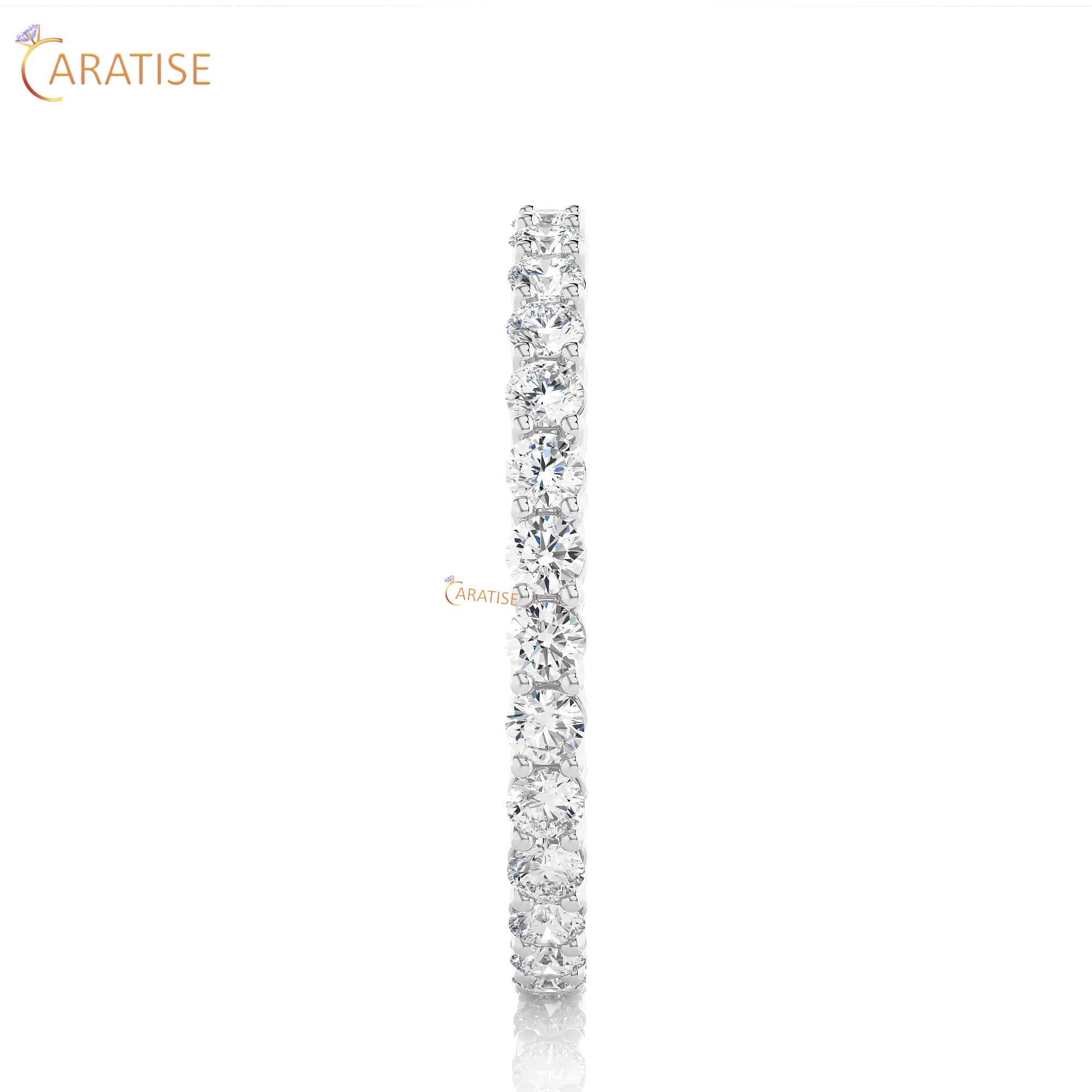 0.90 TDW Round Cut Moissanite Diamond Full Eternity Band 925 Silver