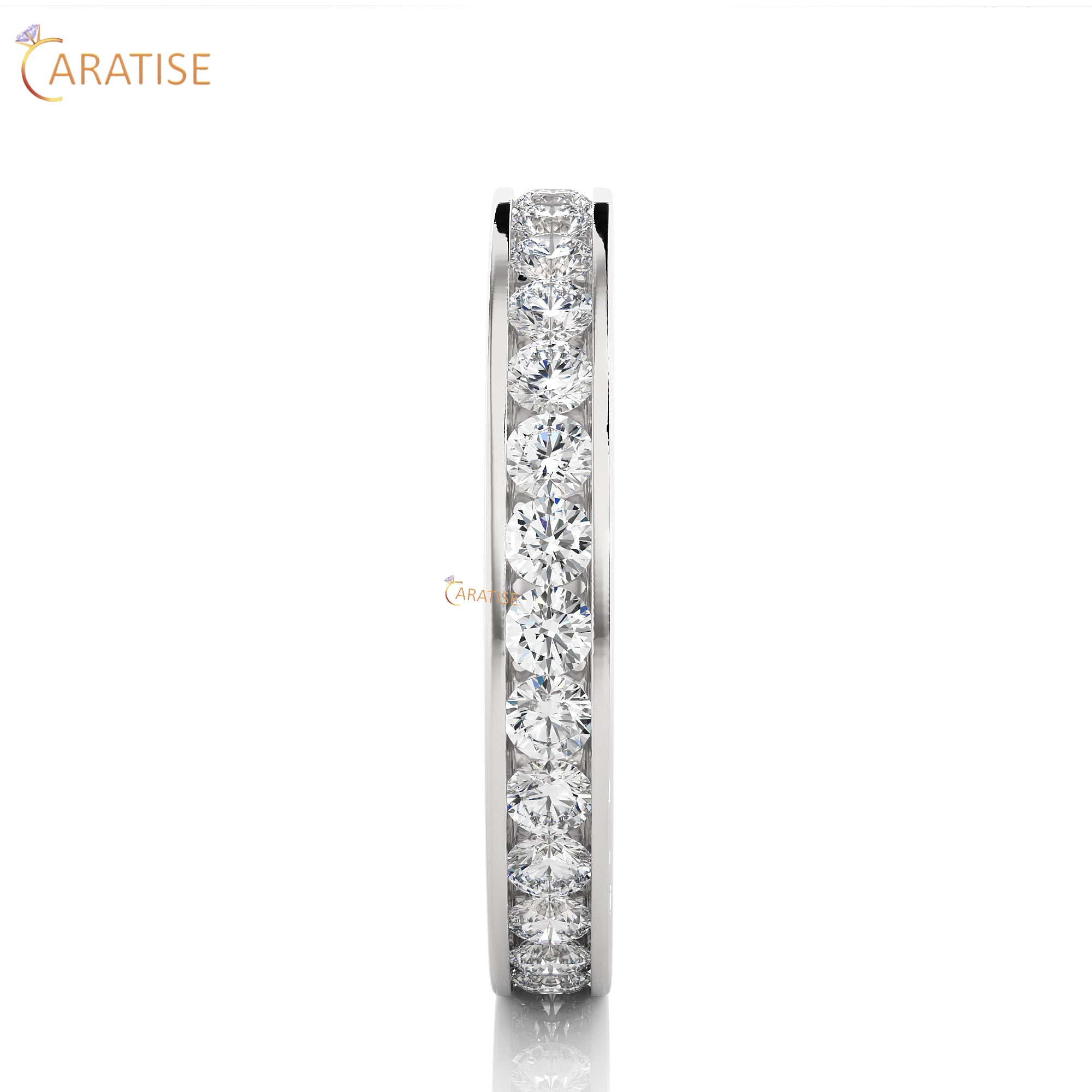 1.20 TDW Round Cut Moissanite Diamond Full Eternity Band 925 Silver