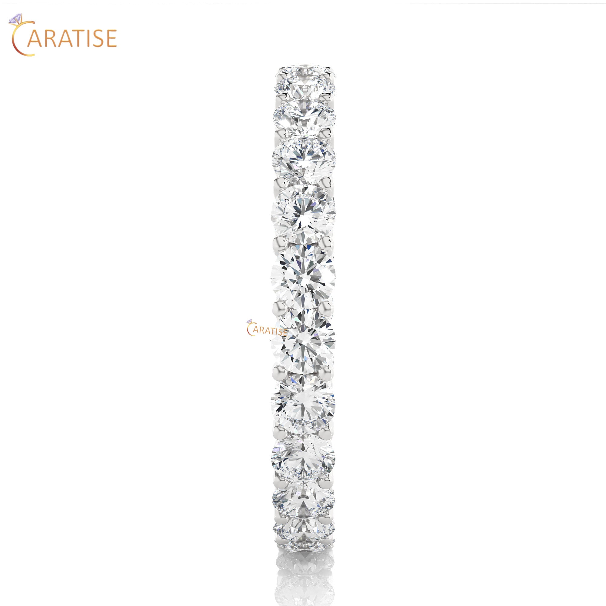 2.28 TDW Round Cut Moissanite Diamond Full Eternity Band 925 Silver