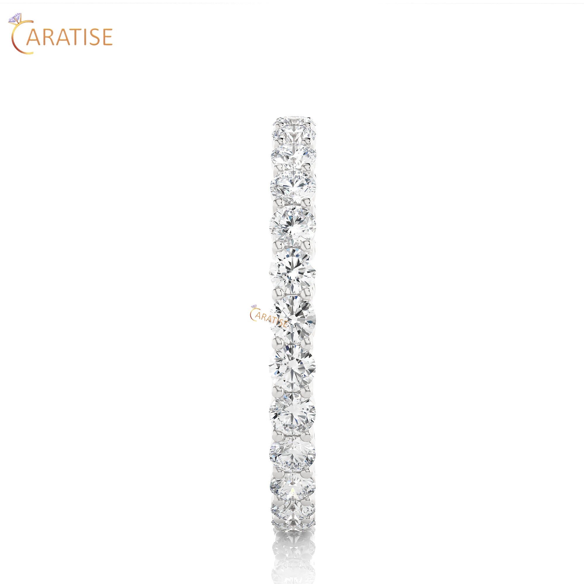 1.12 TDW Round Cut Diamond Full Eternity Band 925 Silver