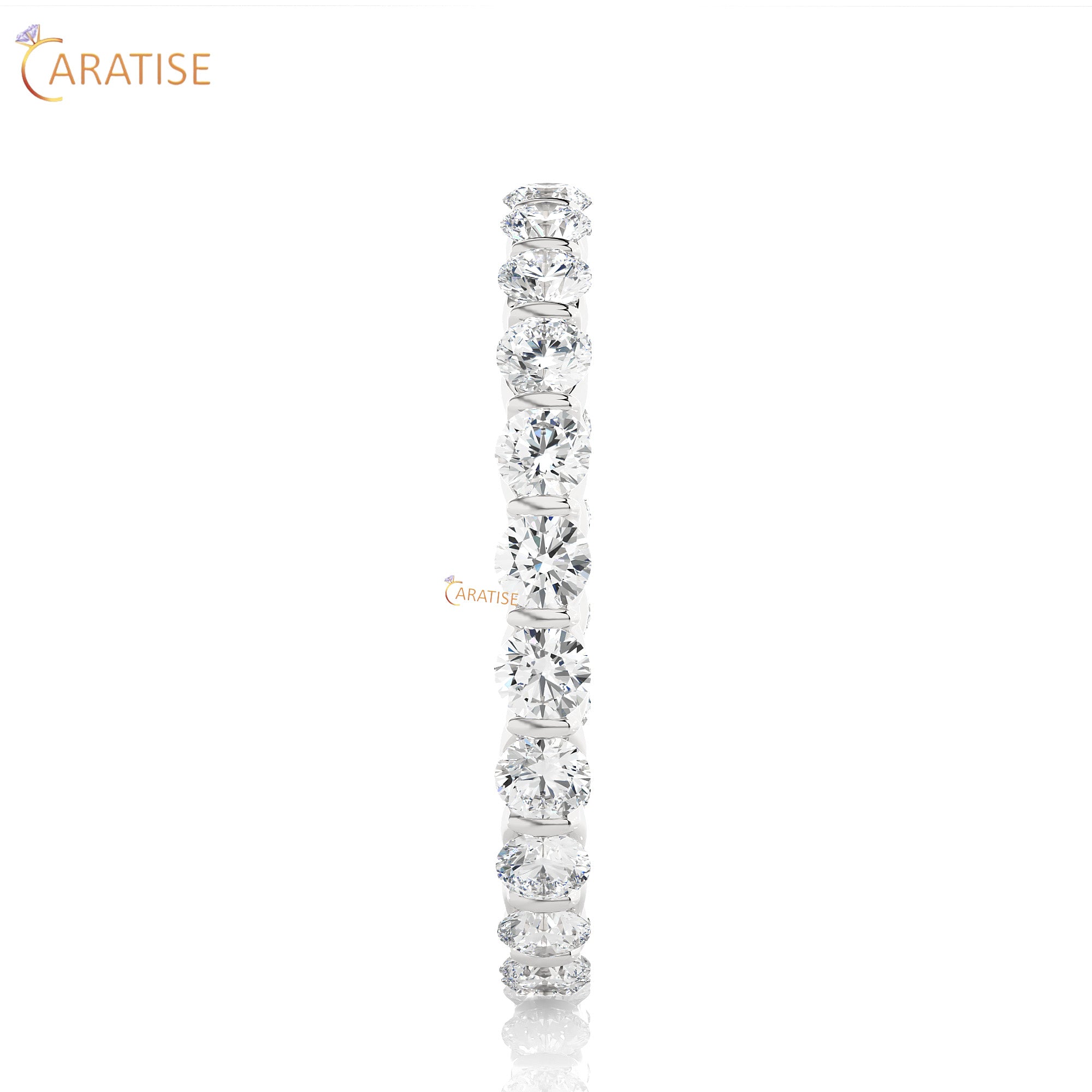 1.09 TDW Round Cut Moissanite Diamond Full Eternity Band 925 Silver