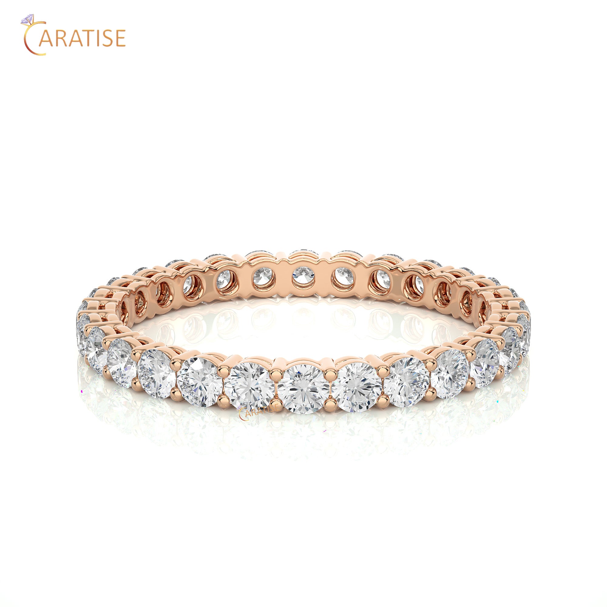 1.12 TDW Round Cut Diamond Full Eternity Band 925 Silver