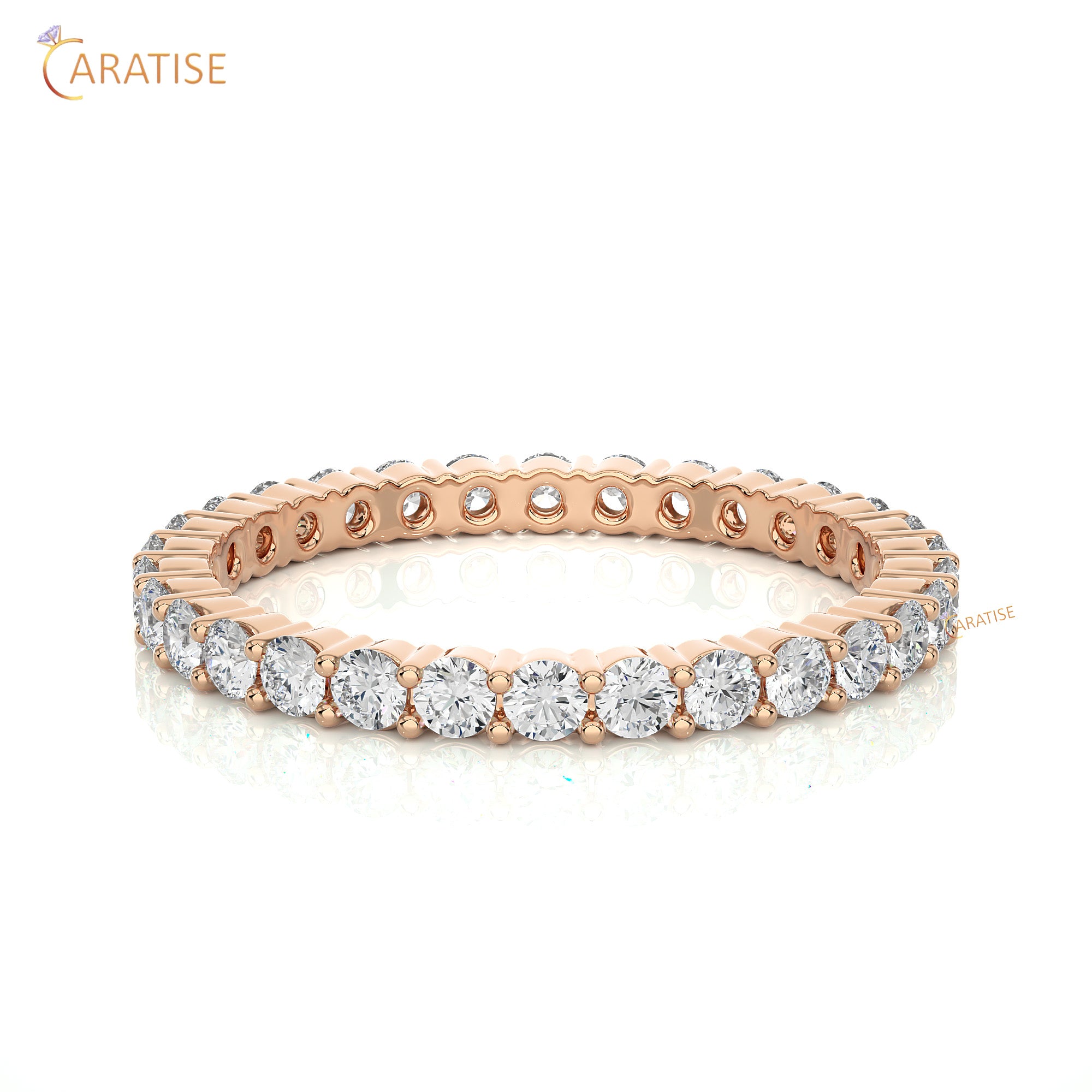 0.90 TDW Round Cut Moissanite Diamond Full Eternity Band 925 Silver