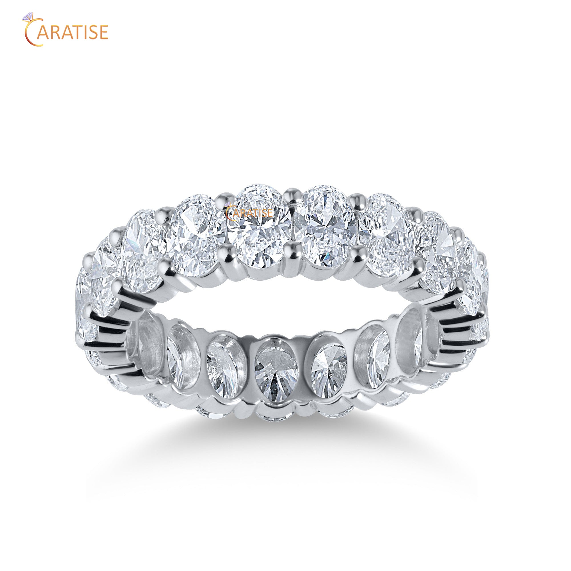 1.84 TDW Marquise Cut Mossiante Diamond Eternity Band 925 Silver