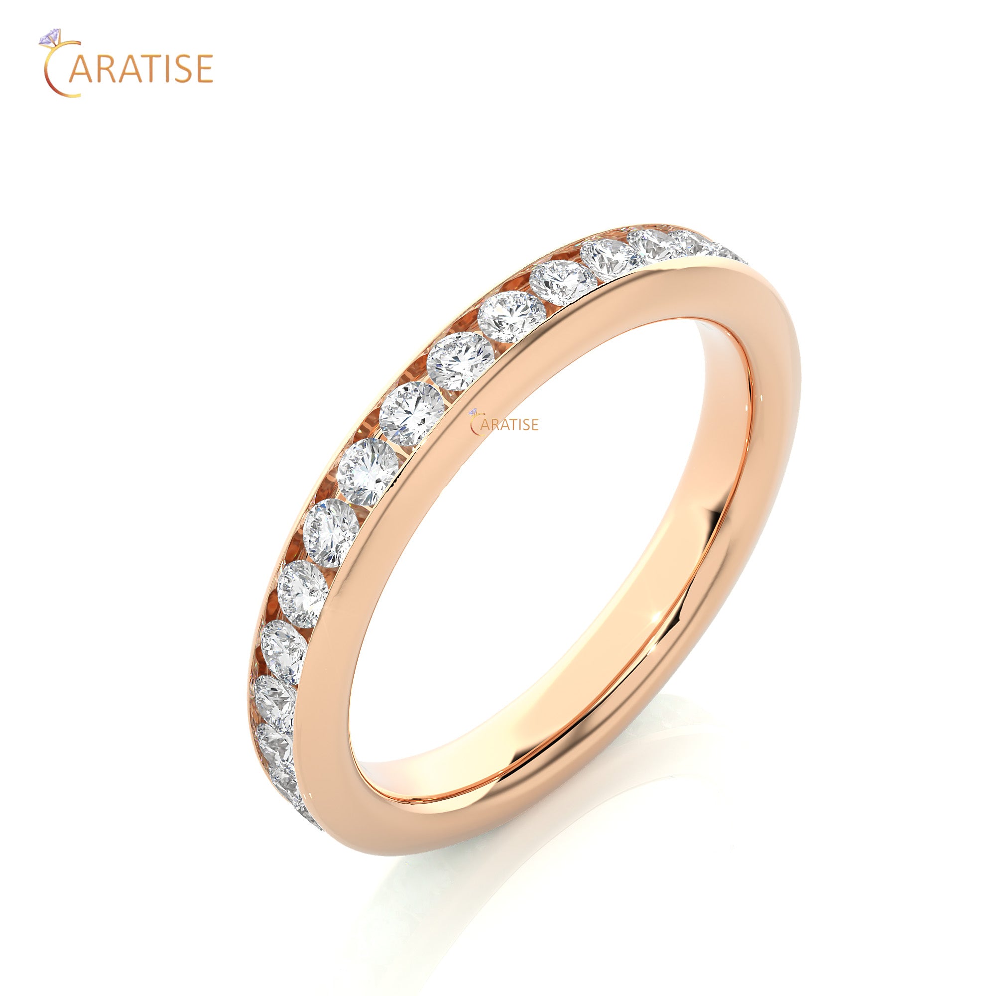 0.96 TDW Round Cut Moissanite Diamond Full Eternity Band 925 Silver