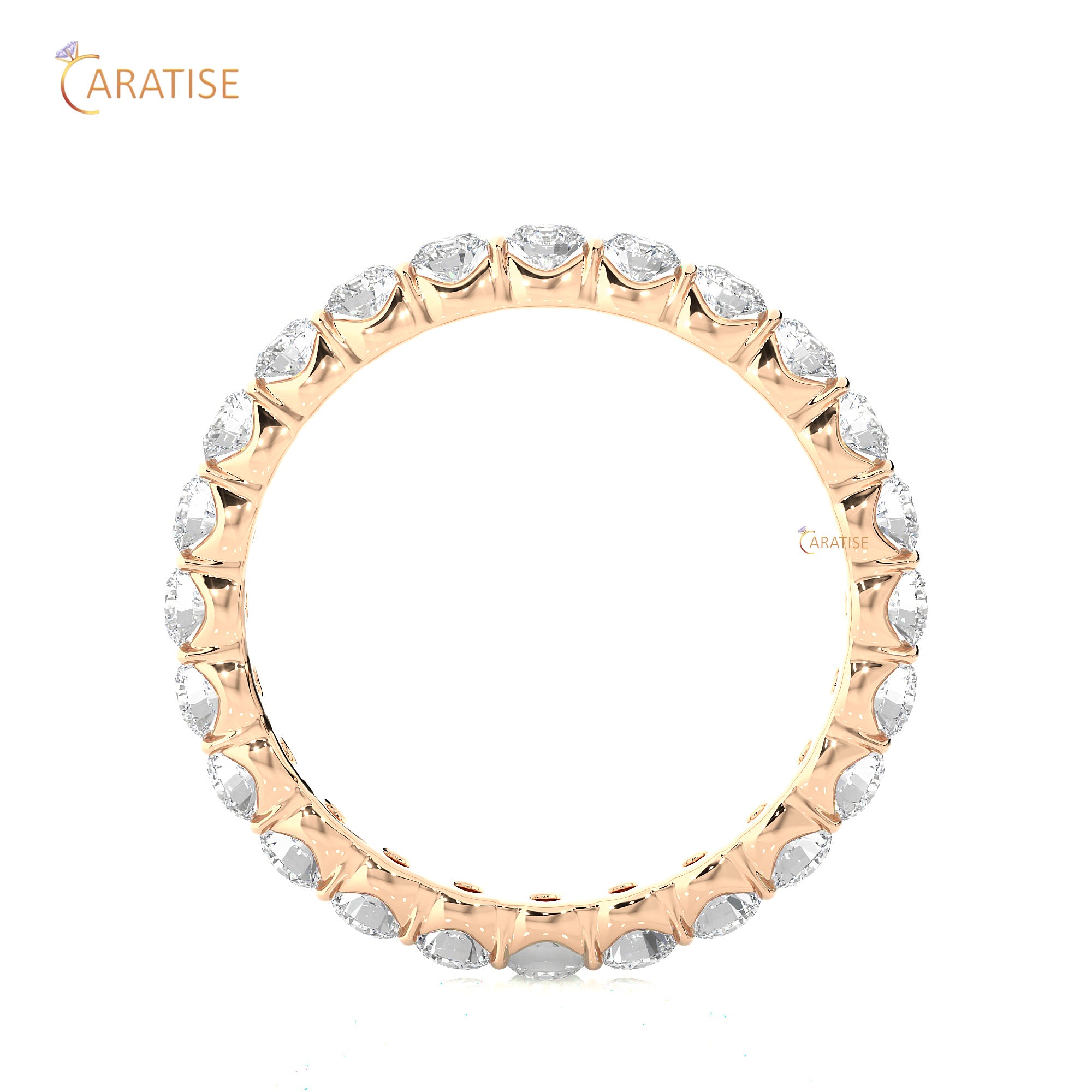 1.09 TDW Round Cut Moissanite Diamond Full Eternity Band 925 Silver