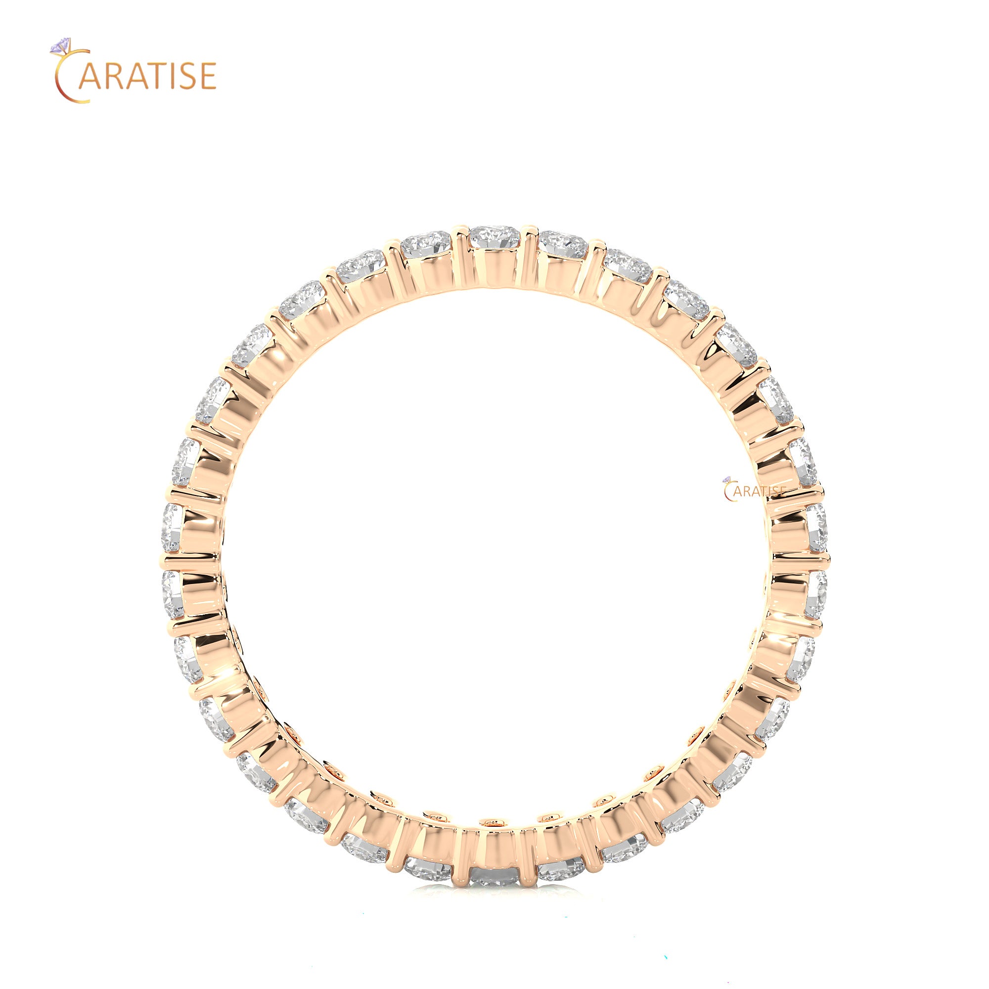 0.90 TDW Round Cut Moissanite Diamond Full Eternity Band 925 Silver