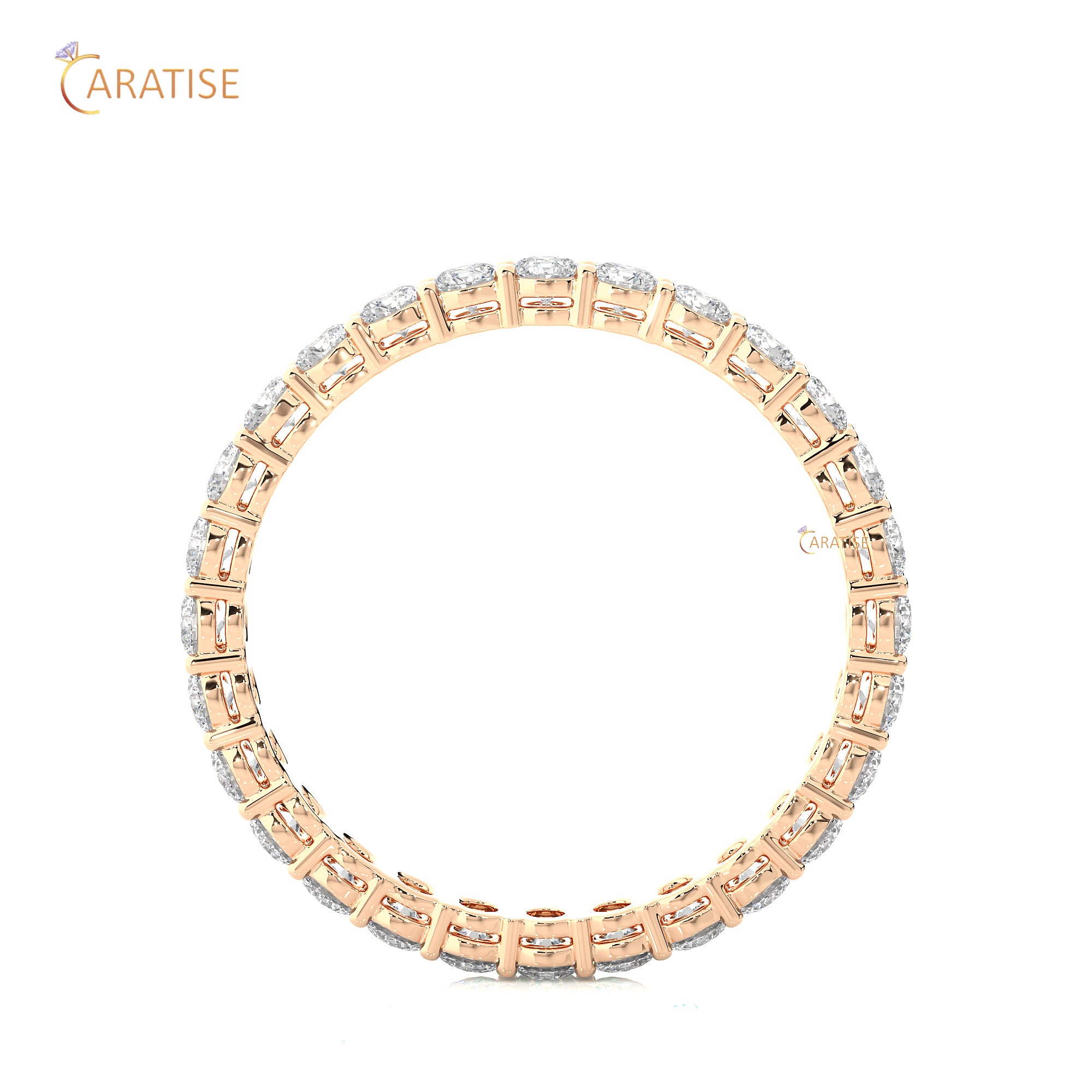 1.12 TDW Round Cut Diamond Full Eternity Band 925 Silver