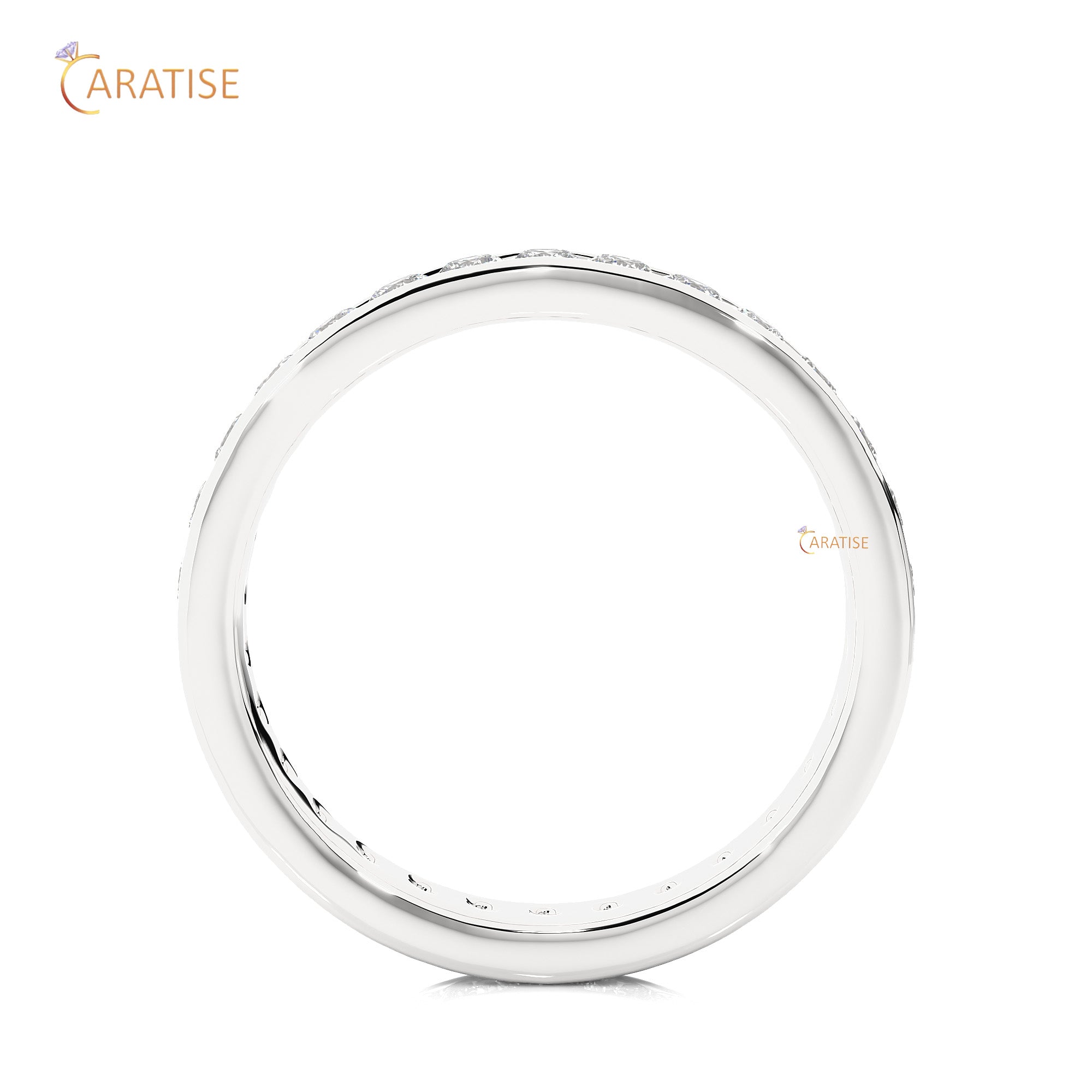 1.04 TDW Round Cut Moissanite Diamond Full Eternity Band 925 Silver