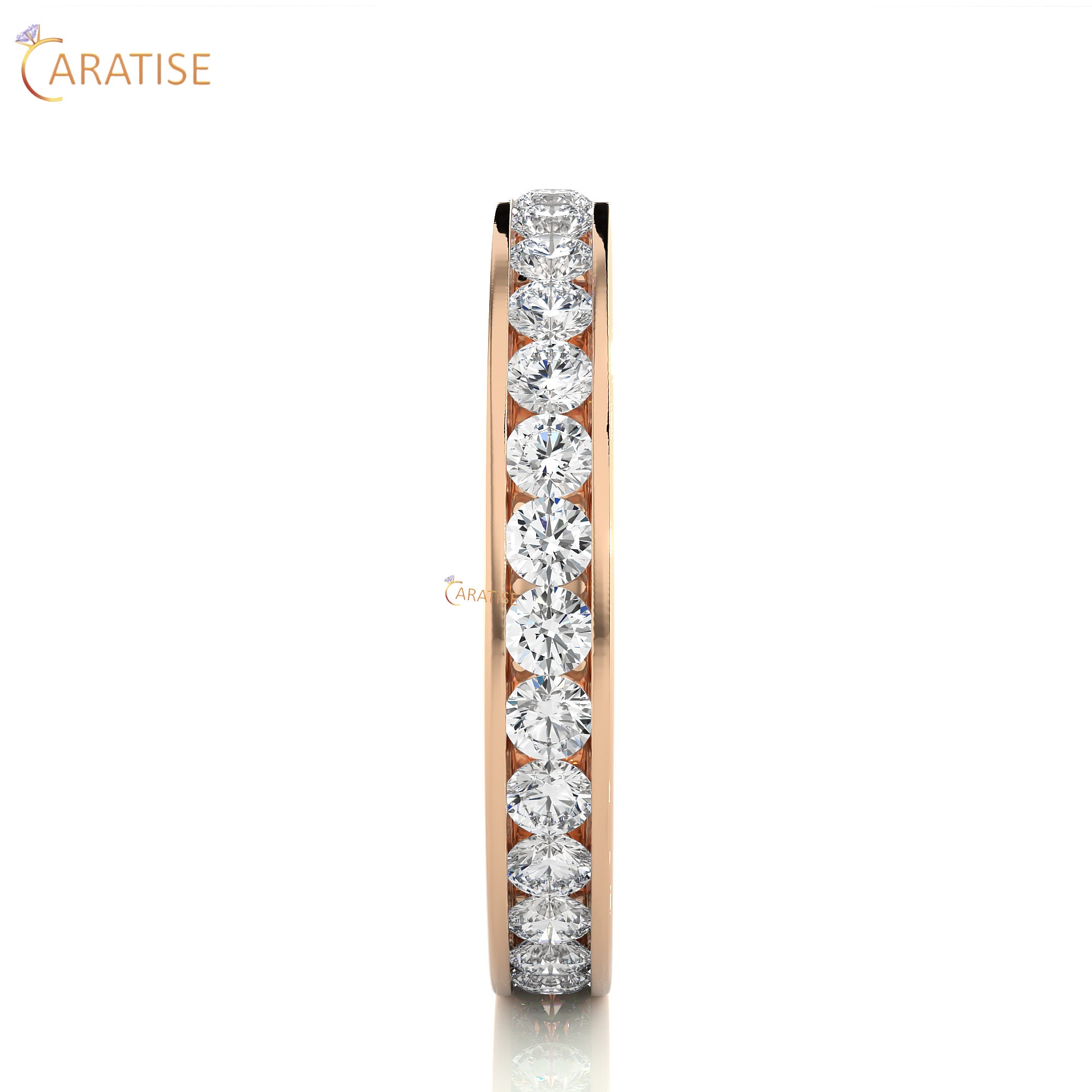 1.20 TDW Round Cut Moissanite Diamond Full Eternity Band 925 Silver
