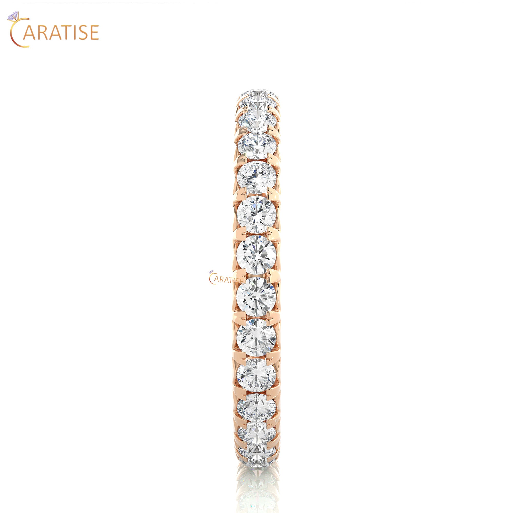 1.04 TDW Round Cut Moissanite Diamond Full Eternity Band 925 Silver