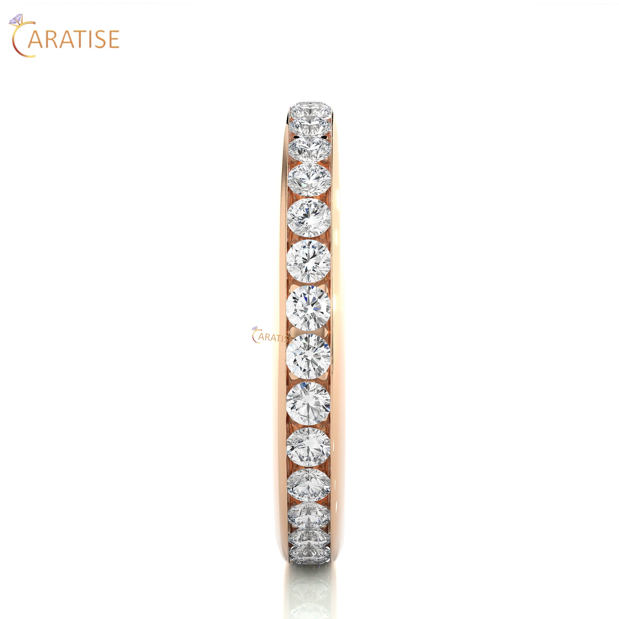 0.96 TDW Round Cut Moissanite Diamond Full Eternity Band 925 Silver