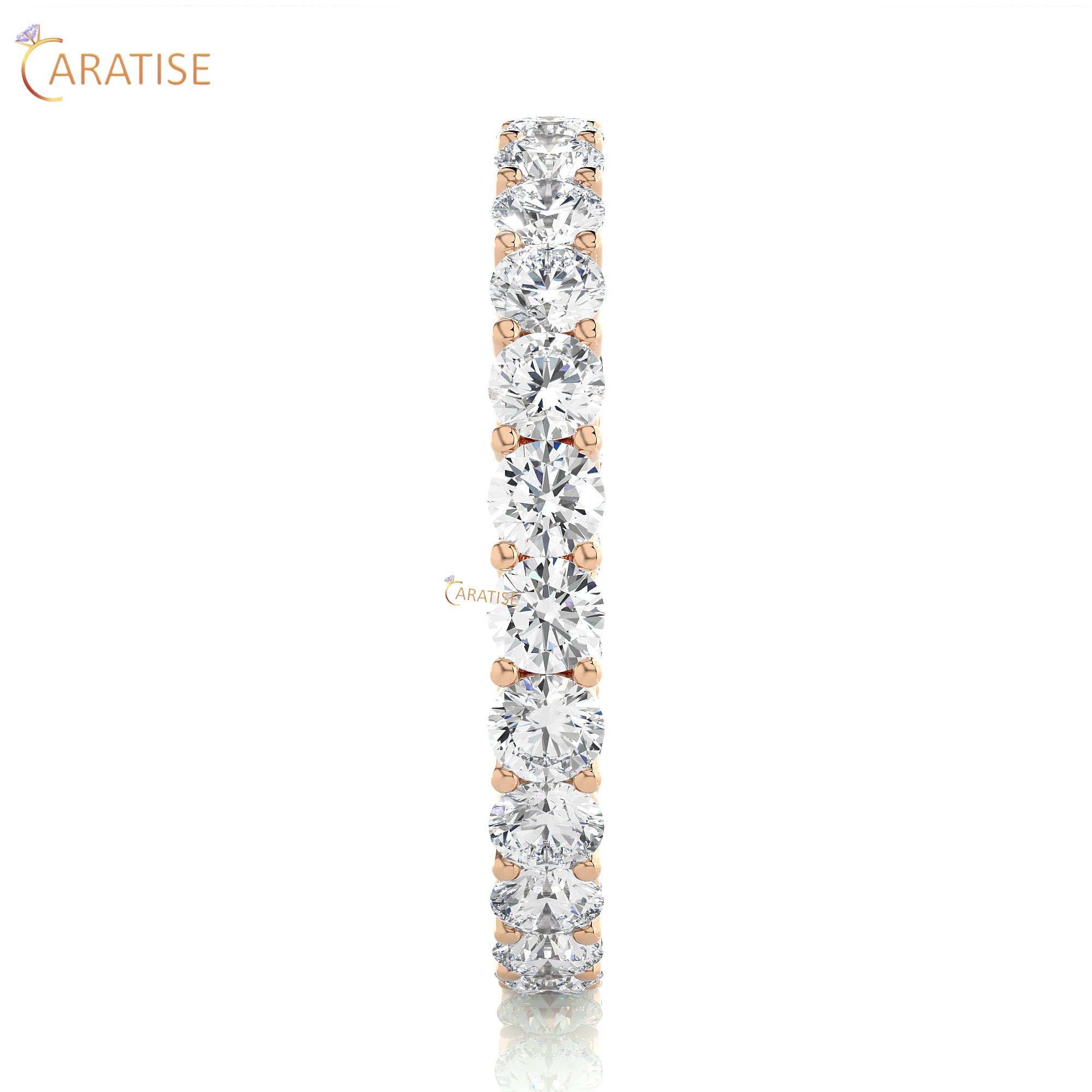 2.28 TDW Round Cut Moissanite Diamond Full Eternity Band 925 Silver