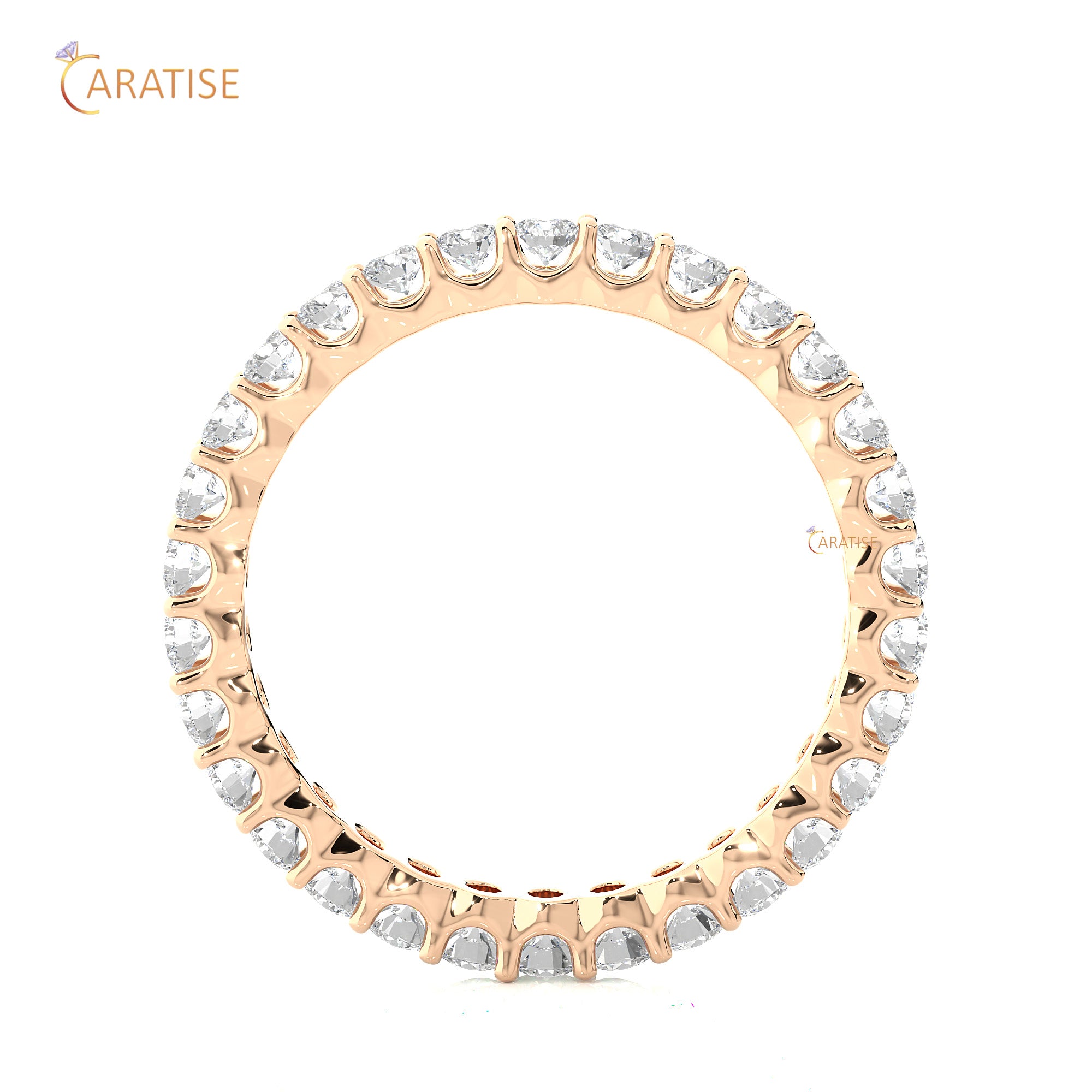 1.20 TDW Round Cut Moissanite Diamond Full Eternity Band 925 Silver