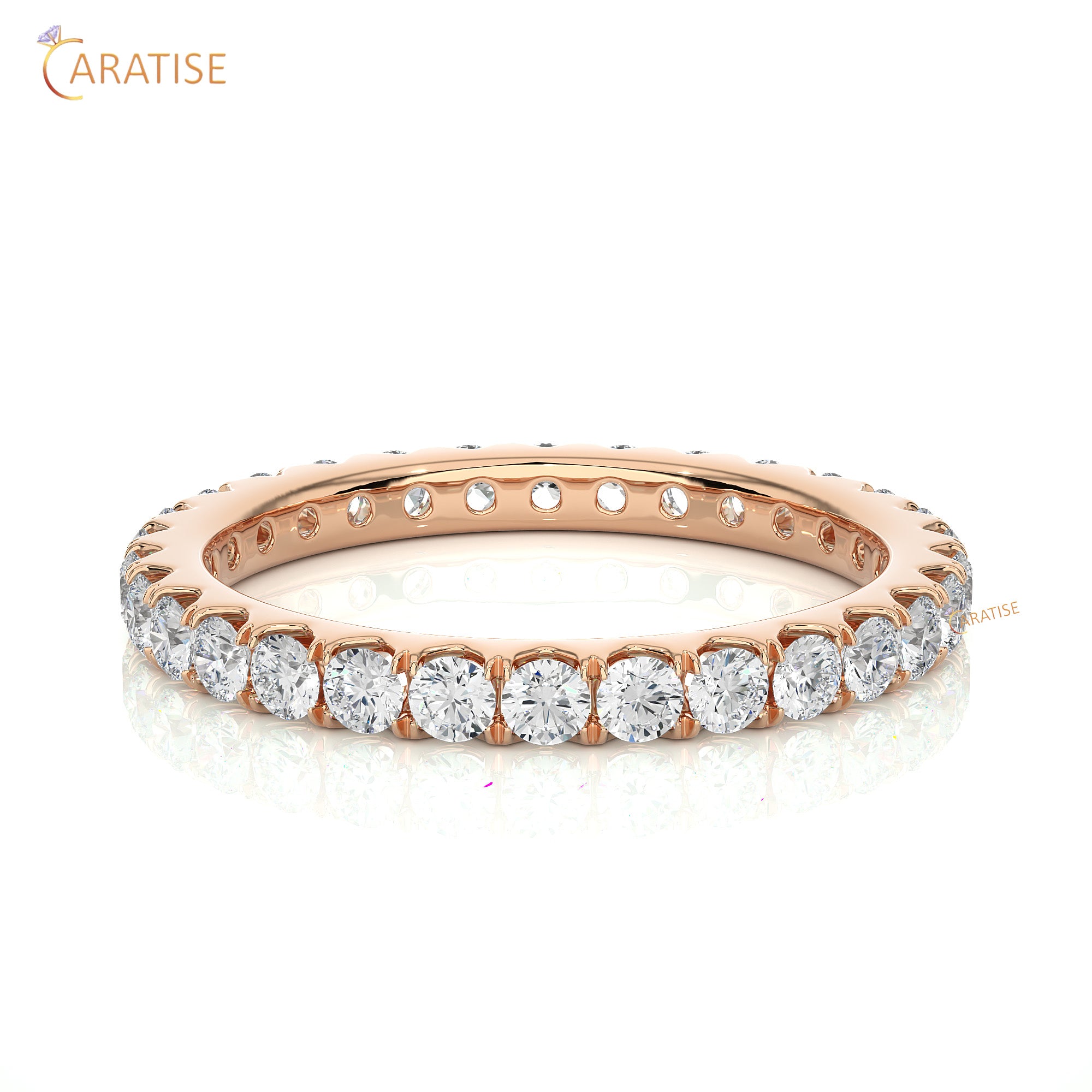 1.04 TDW Round Cut Diamond Full Eternity Band 925 Silver