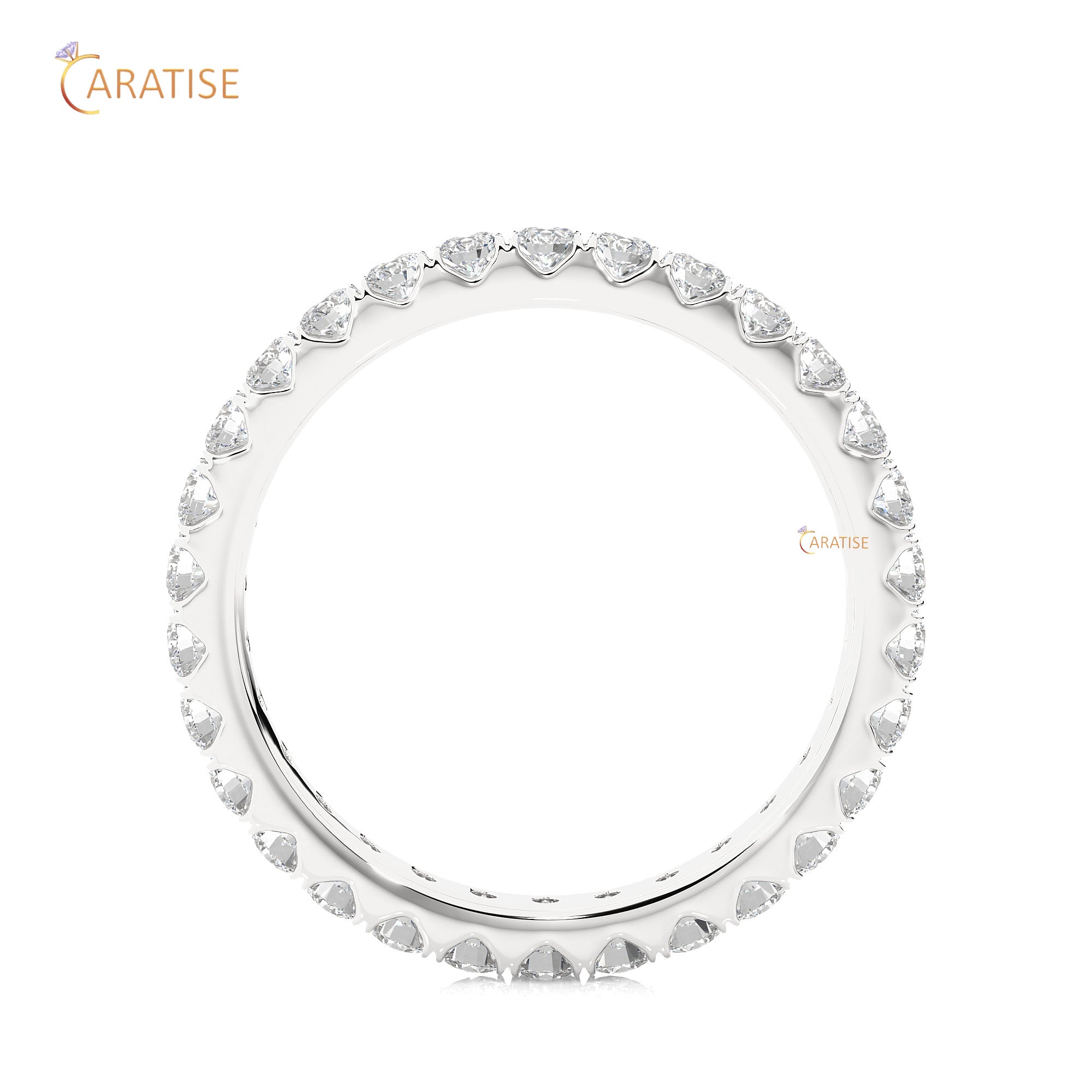 1.04 TDW Round Cut Diamond Full Eternity Band 925 Silver