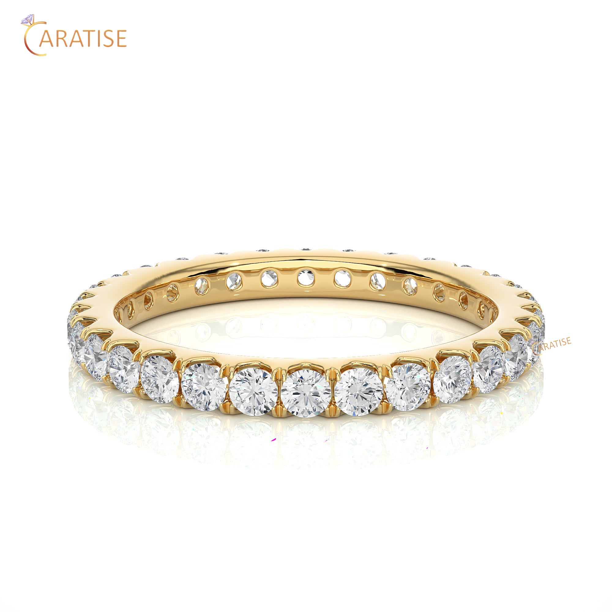 1.04 TDW Round Cut Diamond Full Eternity Band 925 Silver