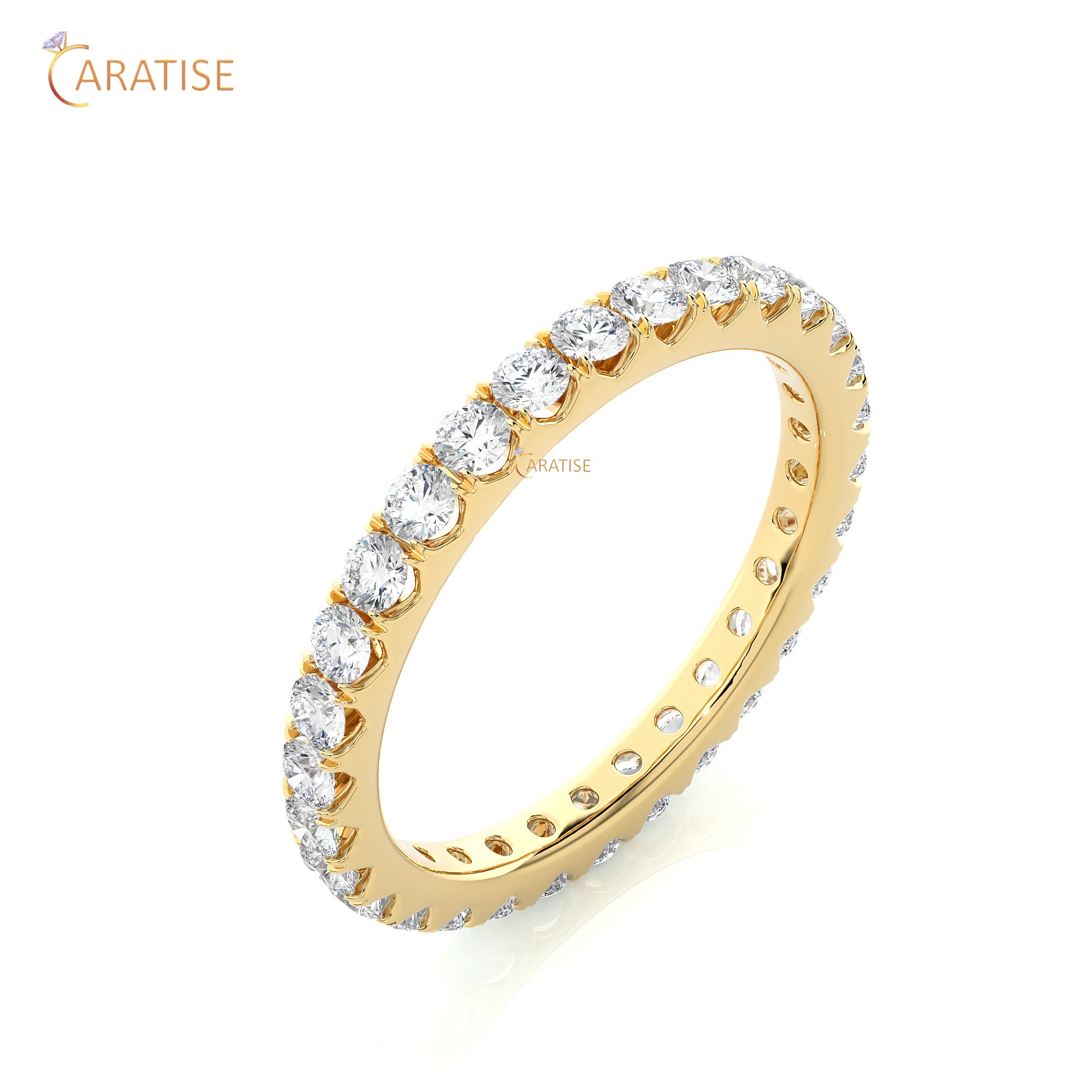 1.04 TDW Round Cut Diamond Full Eternity Band 925 Silver