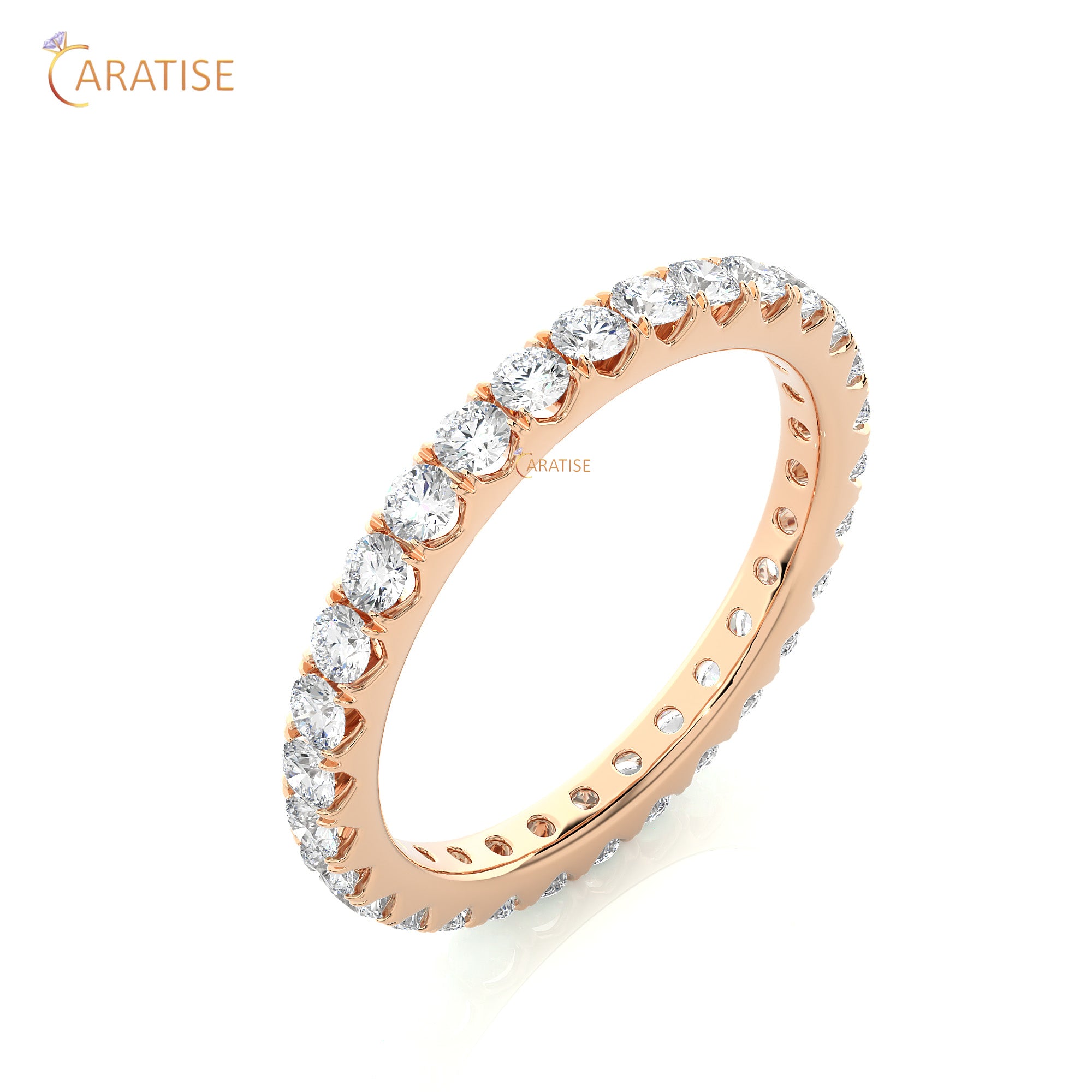 1.04 TDW Round Cut Diamond Full Eternity Band 925 Silver