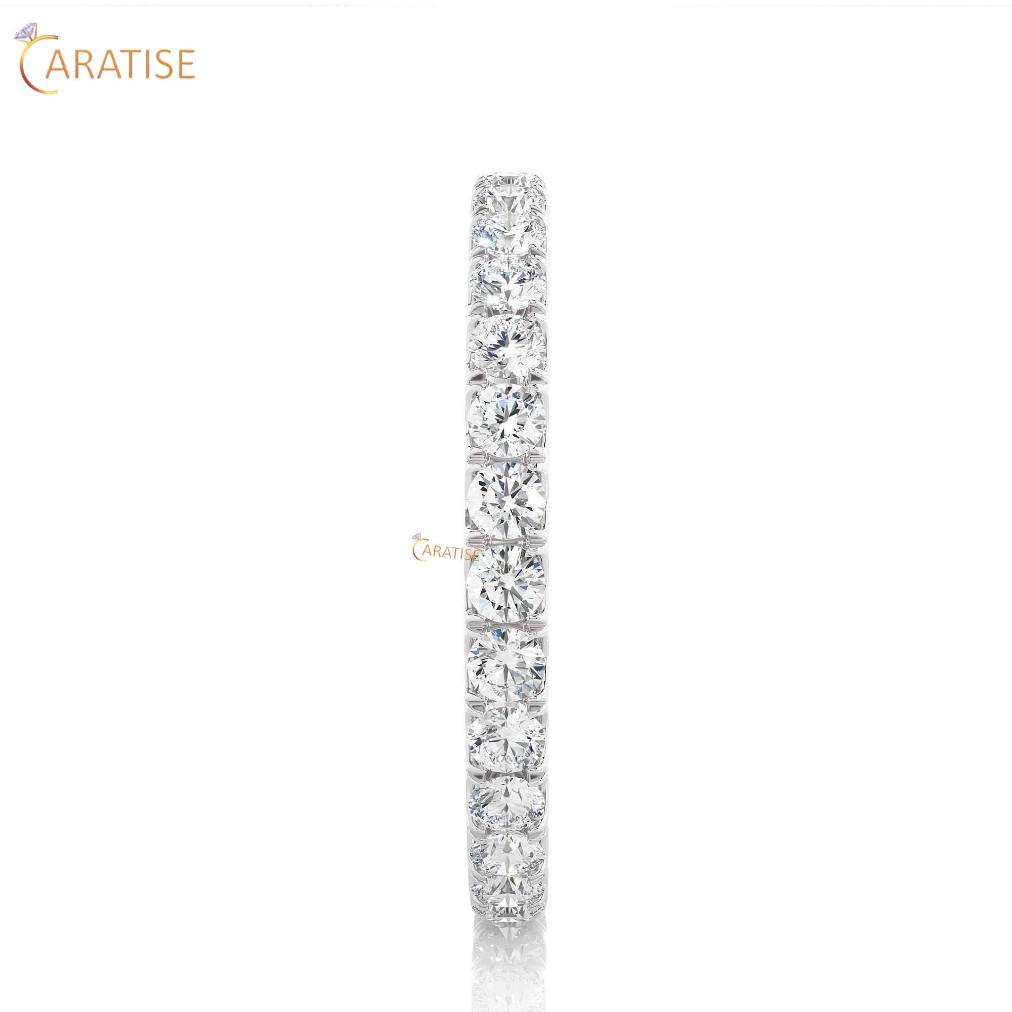 1.04 TDW Round Cut Diamond Full Eternity Band 925 Silver