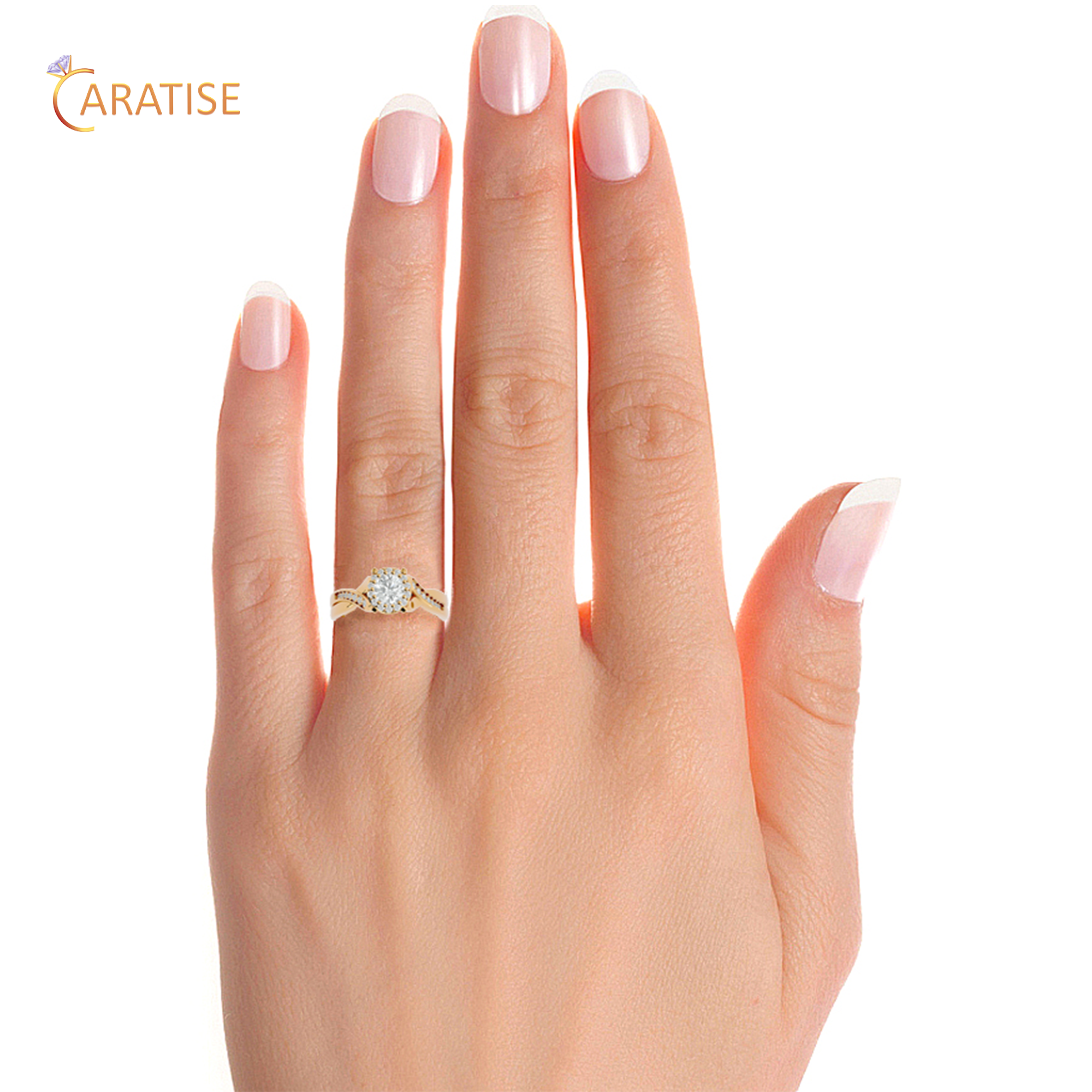 0.83 TDW Round Cut Moissanite Diamond Halo Ring 925 Silver