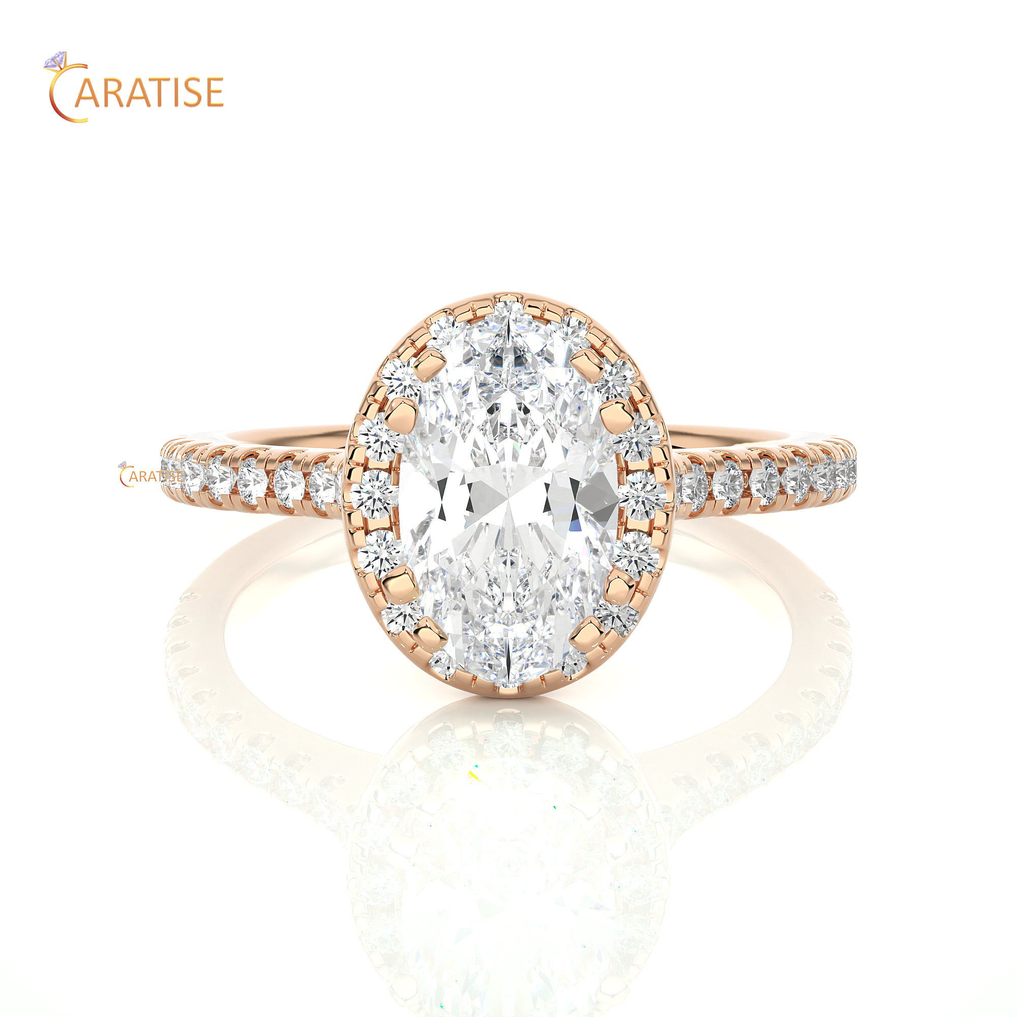 1.26 TDW Round & Oval Cut Moissanite Diamond Ring 925 Silver