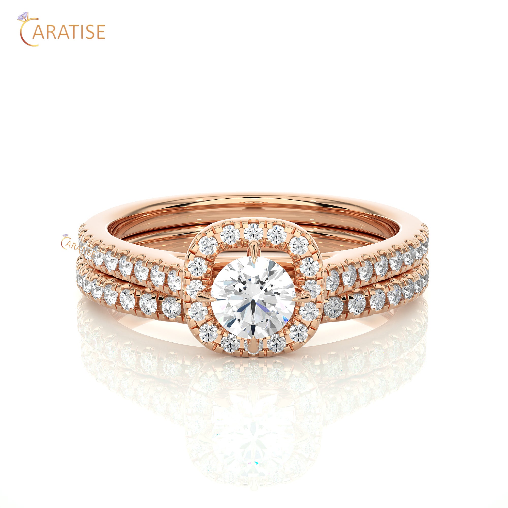 1.31 TDW Round Cut Moissanite Diamond Halo Ring 925 Silver