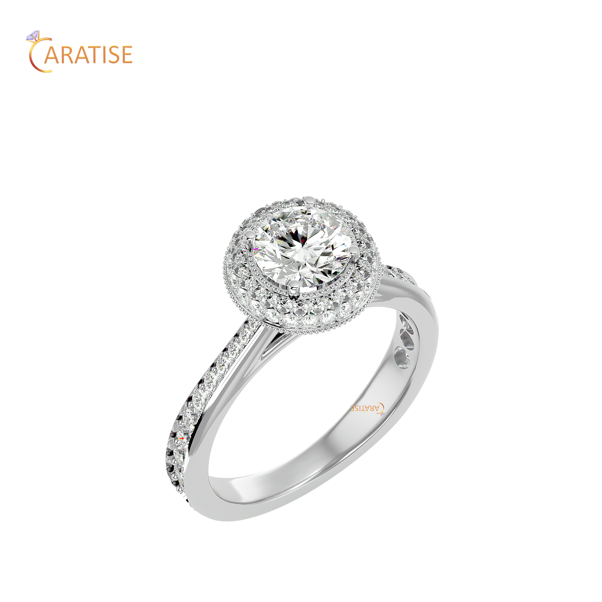 1.60 TDW Round Cut Moissanite Diamond Ring 925 Silver