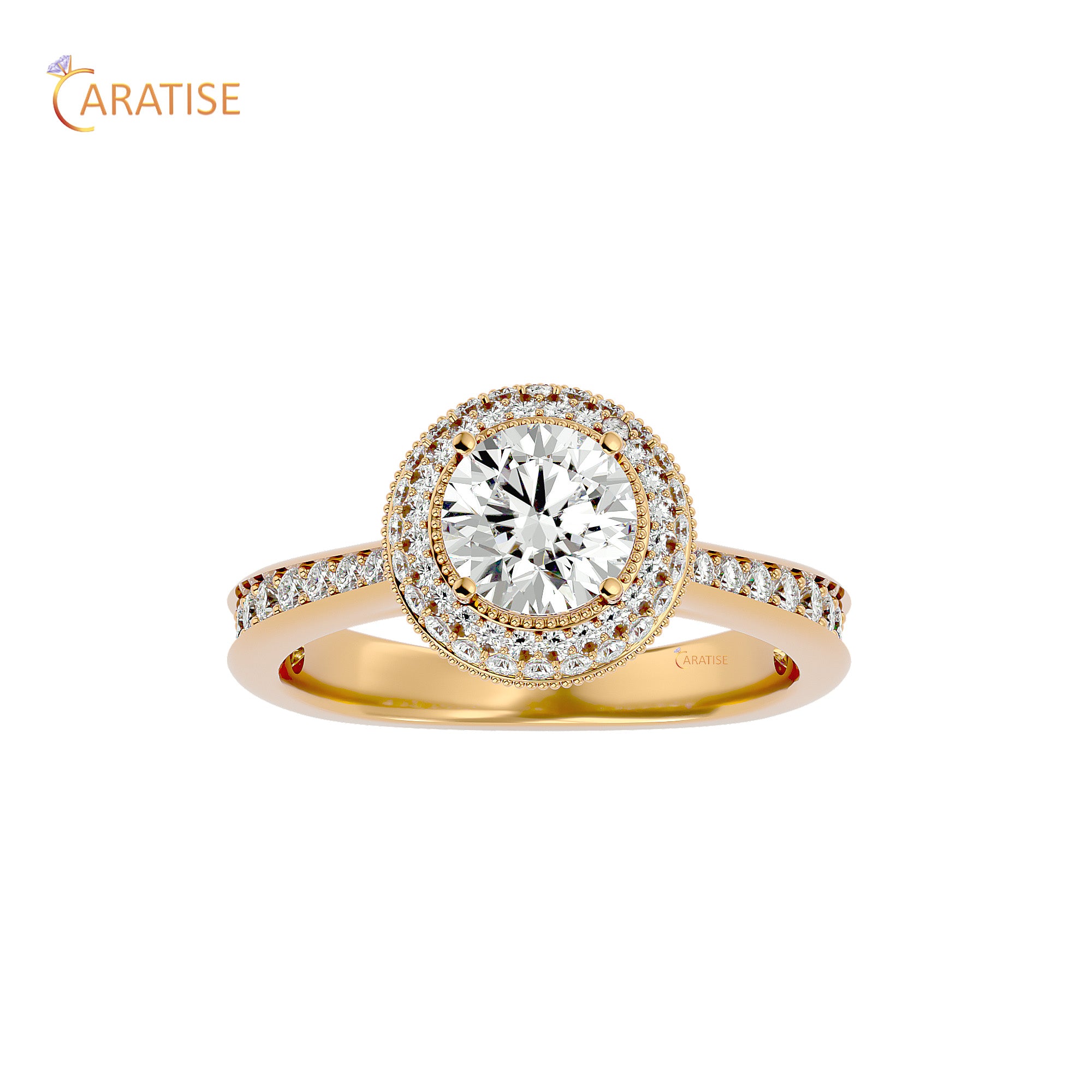 1.60 TDW Round Cut Moissanite Diamond Ring 925 Silver