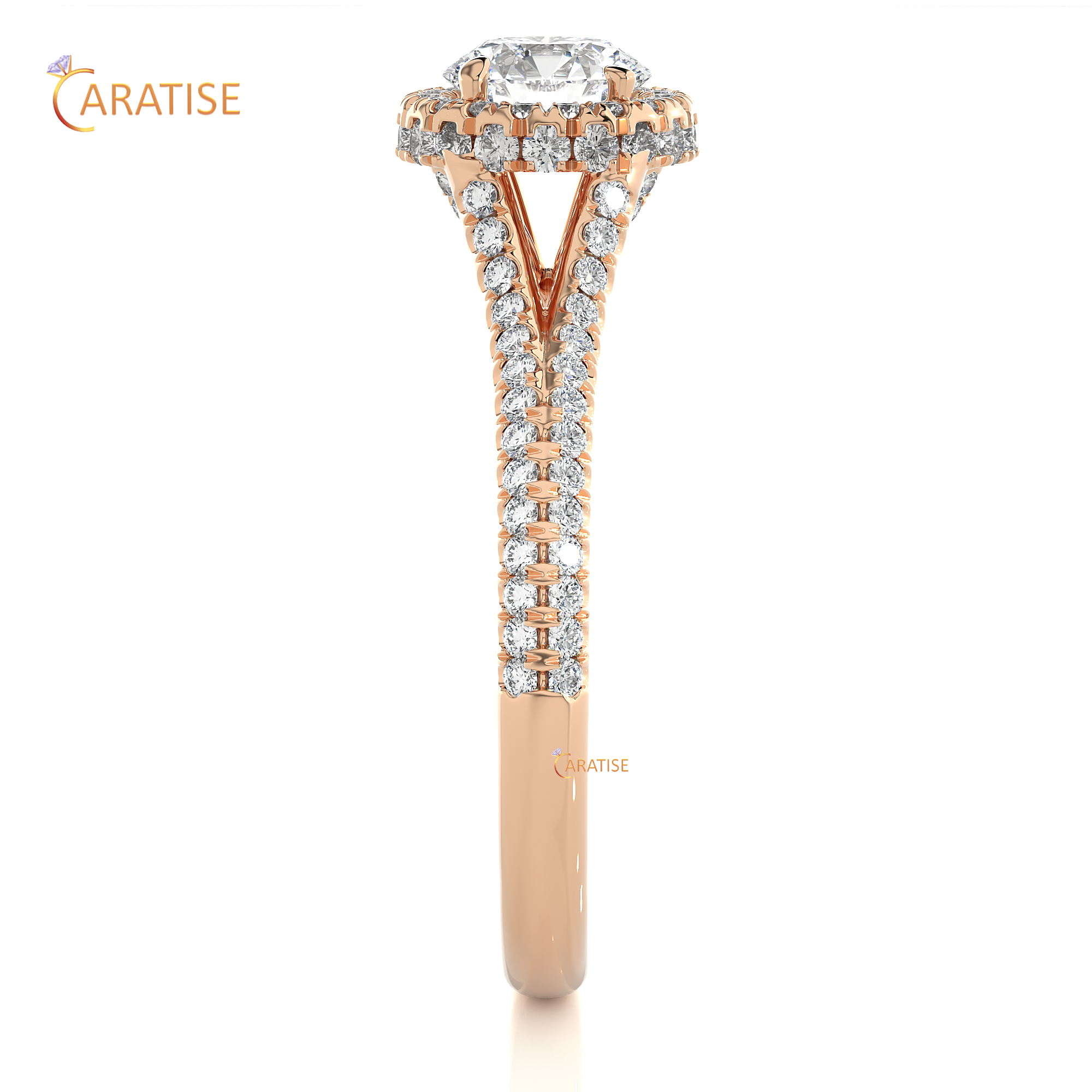 1.07 TDW Round Cut Moissanite Diamond Halo Ring 925 Silver