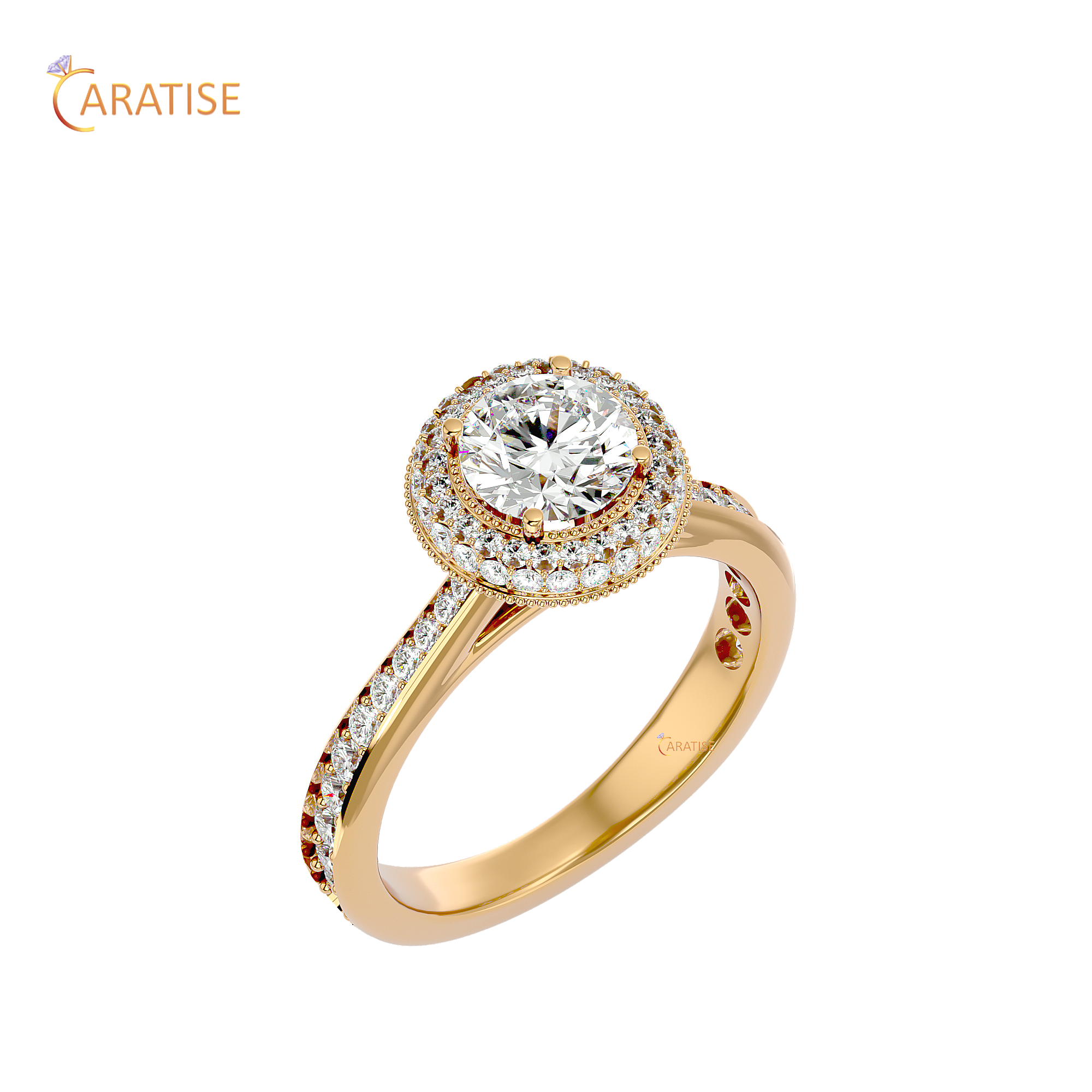 1.60 TDW Round Cut Moissanite Diamond Ring 925 Silver