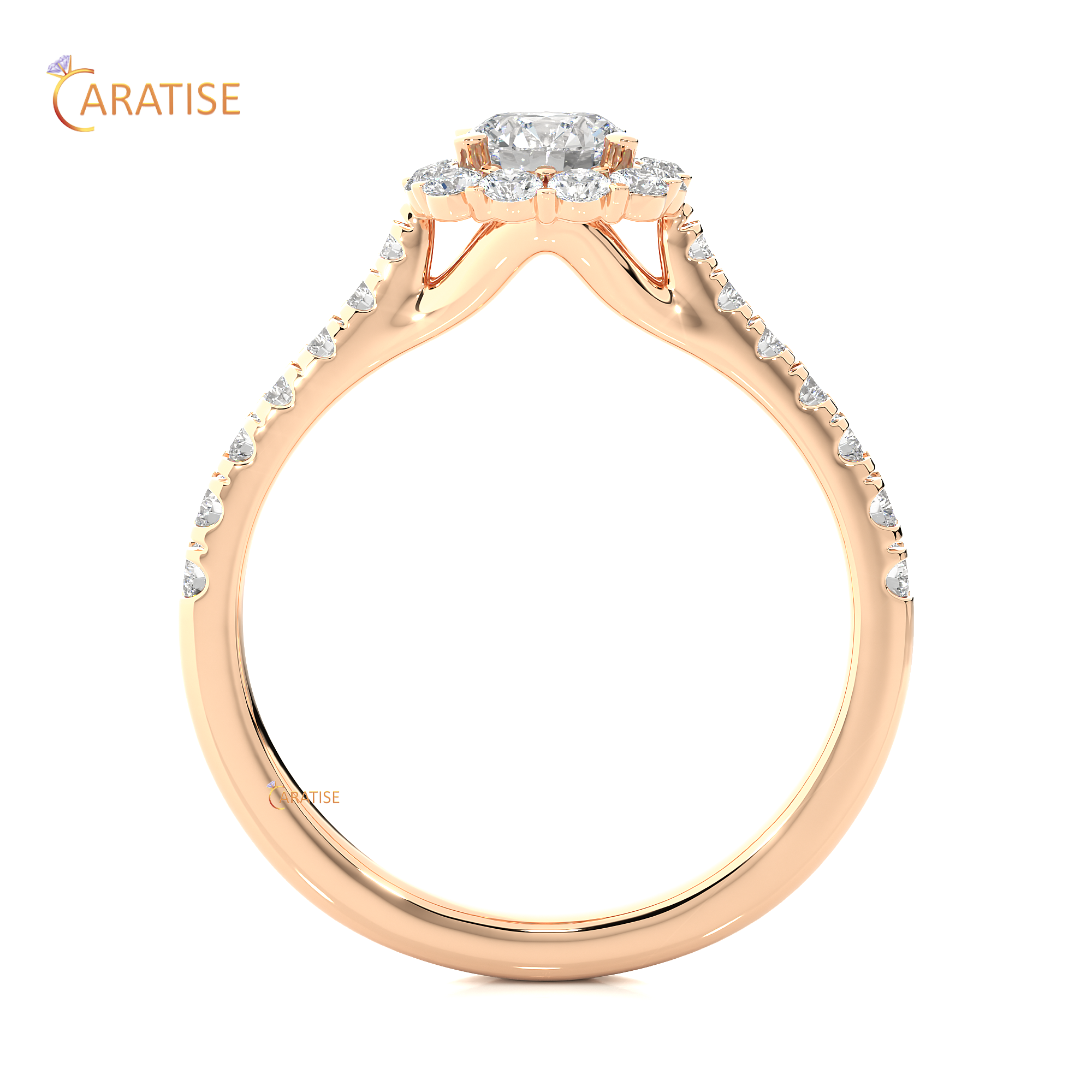 1.11 TDW Round Cut Moissanite Diamond Halo Ring 925 Silver