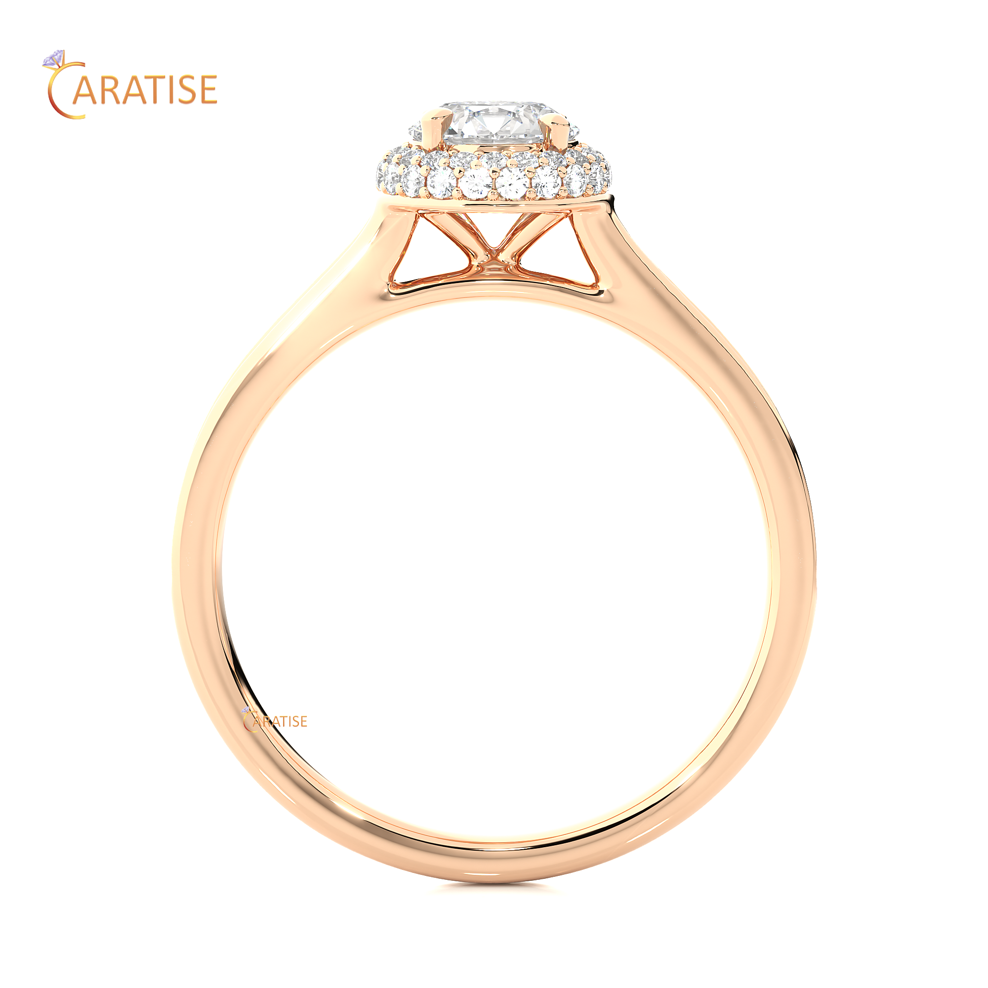 0.93 TDW Round Cut Moissanite Diamond Halo Ring 925 Silver