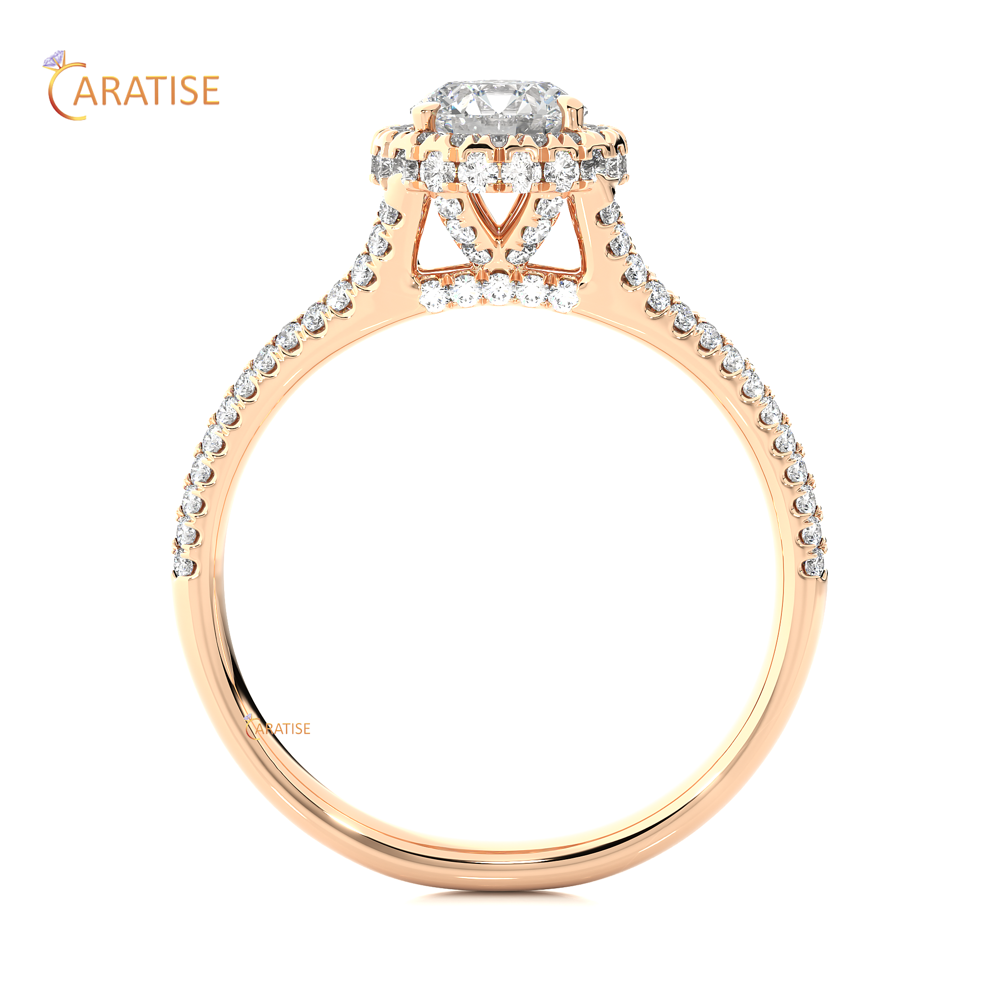 1.07 TDW Round Cut Moissanite Diamond Halo Ring 925 Silver