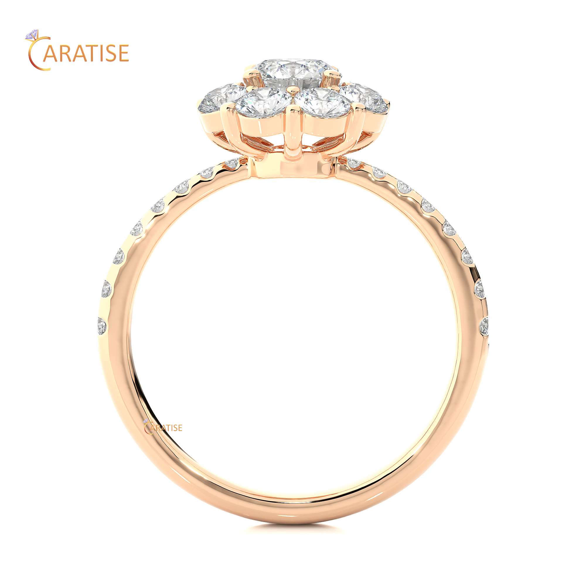 1.65 TDW Round Cut Moissanite Diamond Halo Ring 925 Silver