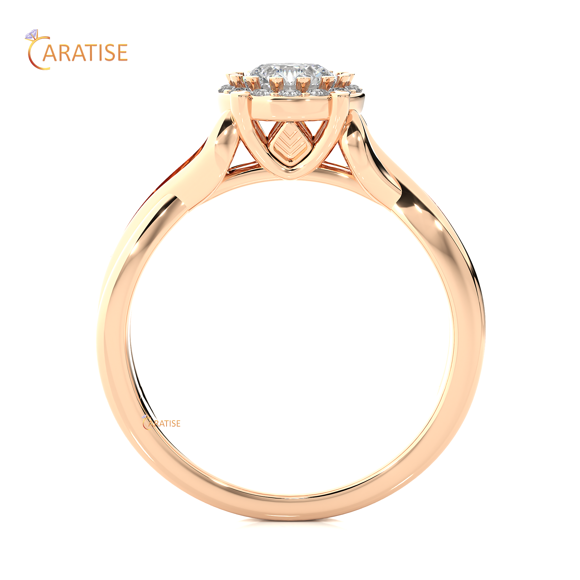 0.83 TDW Round Cut Moissanite Diamond Halo Ring 925 Silver