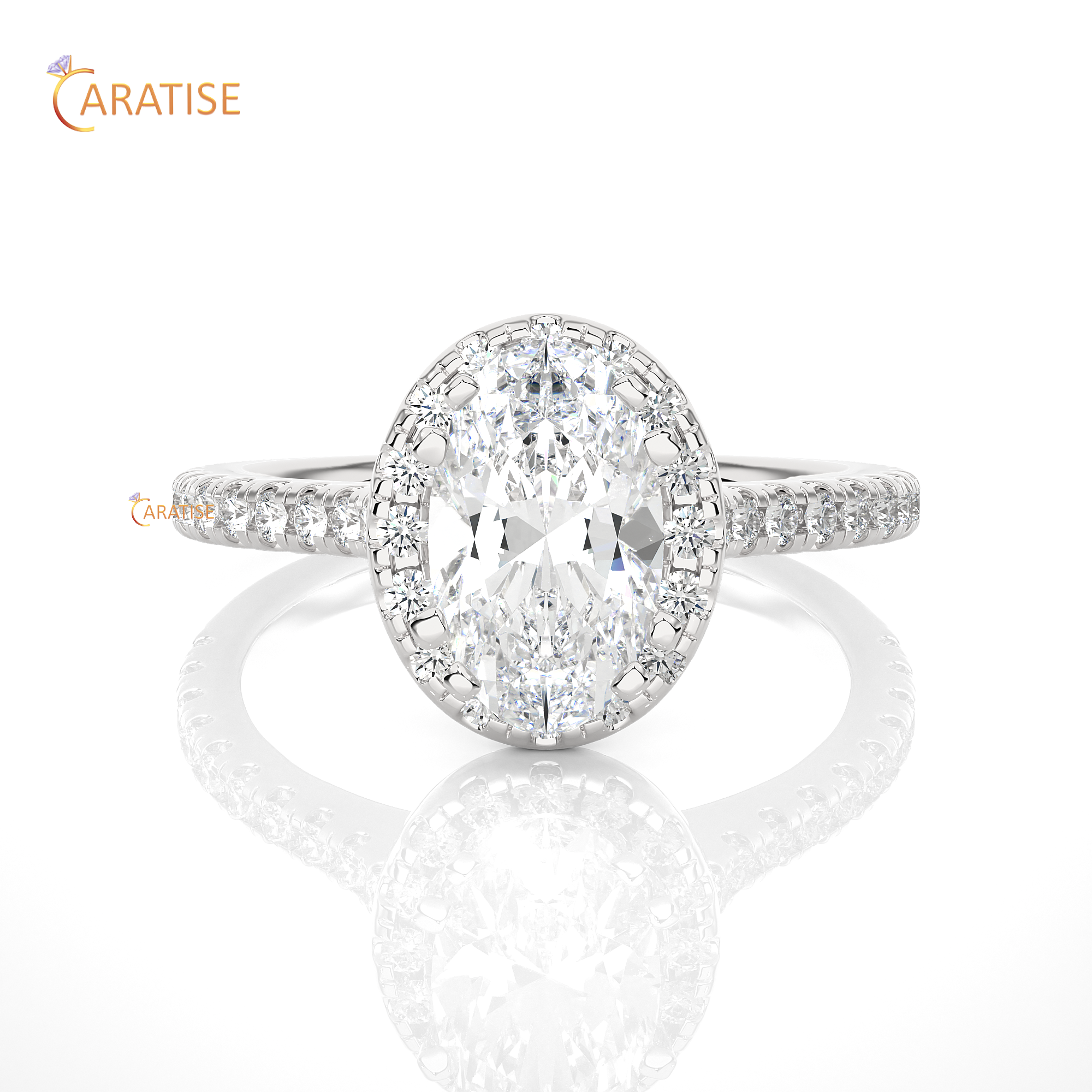 1.26 TDW Round & Oval Cut Moissanite Diamond Ring 925 Silver