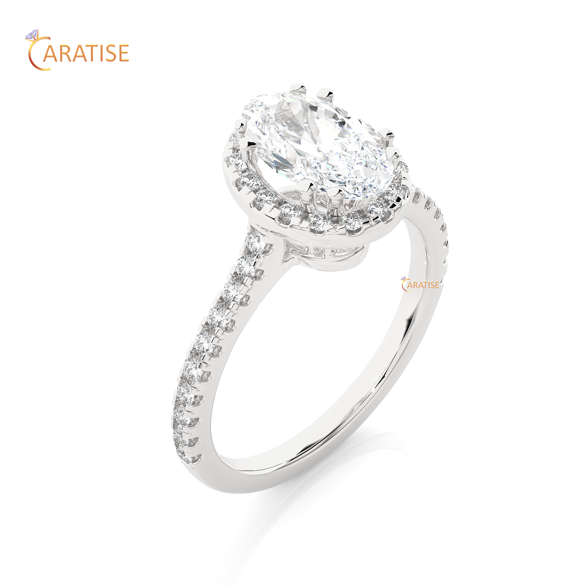 1.26 TDW Round & Oval Cut Moissanite Diamond Ring 925 Silver