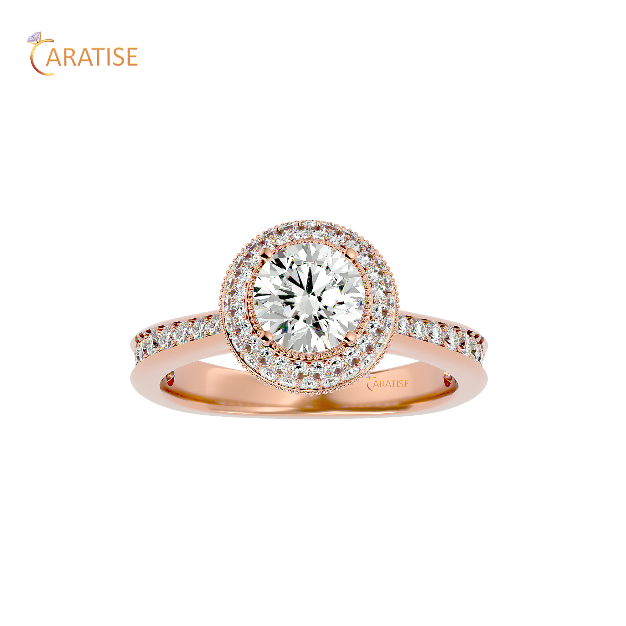 1.60 TDW Round Cut Moissanite Diamond Ring 925 Silver