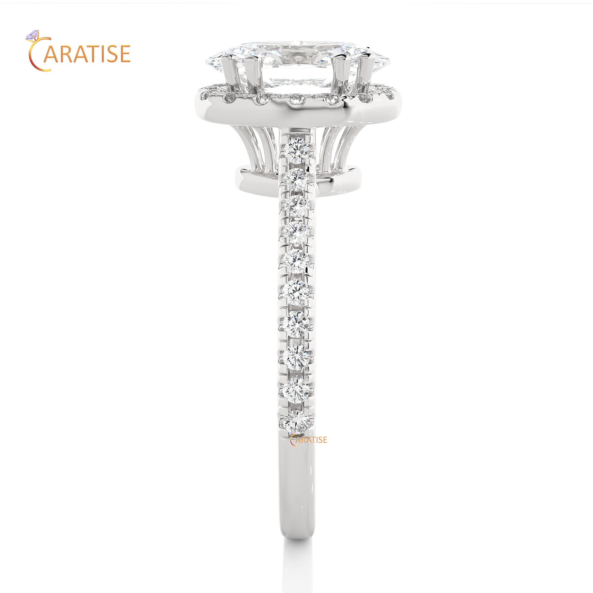 1.26 TDW Round & Oval Cut Moissanite Diamond Ring 925 Silver