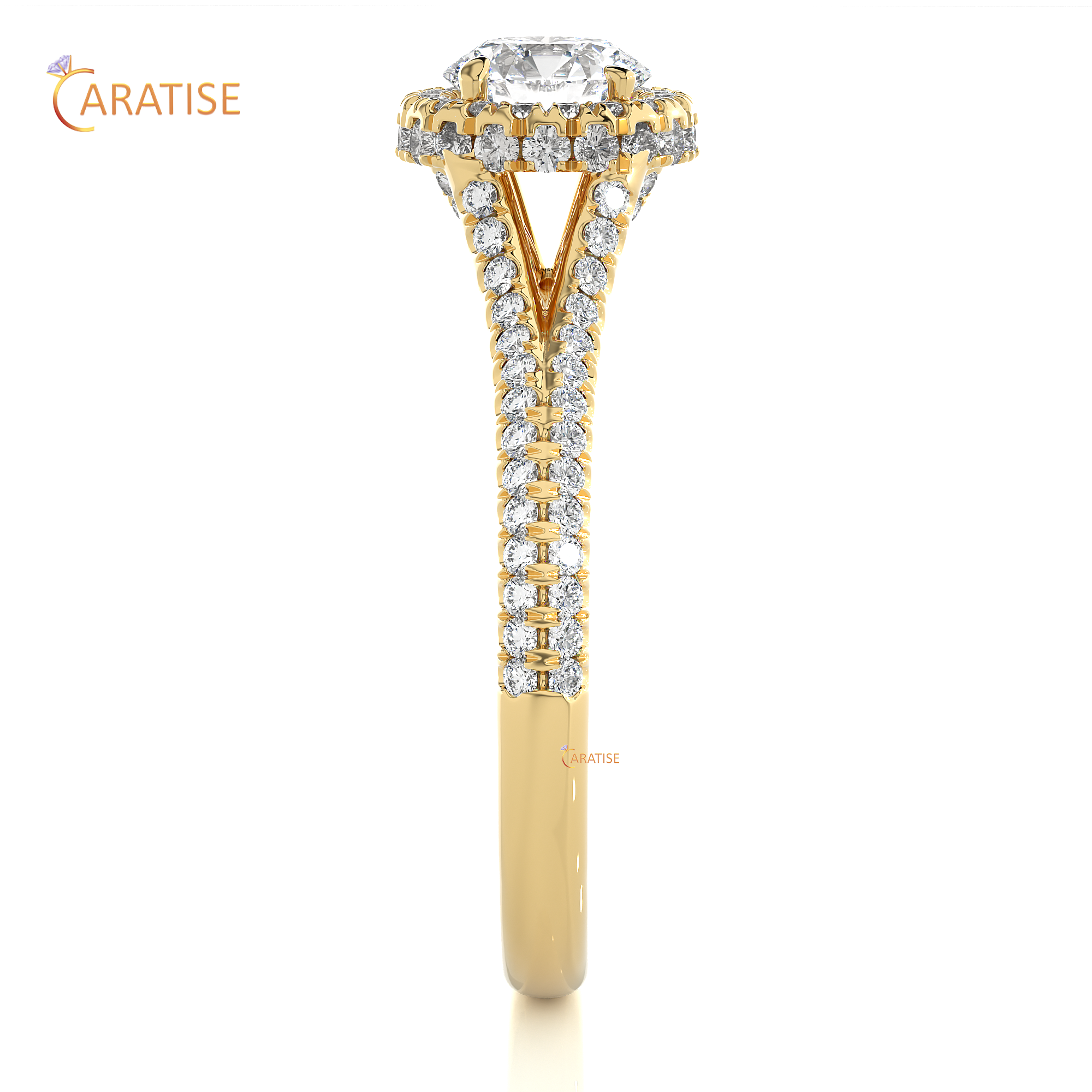 1.07 TDW Round Cut Moissanite Diamond Halo Ring 925 Silver