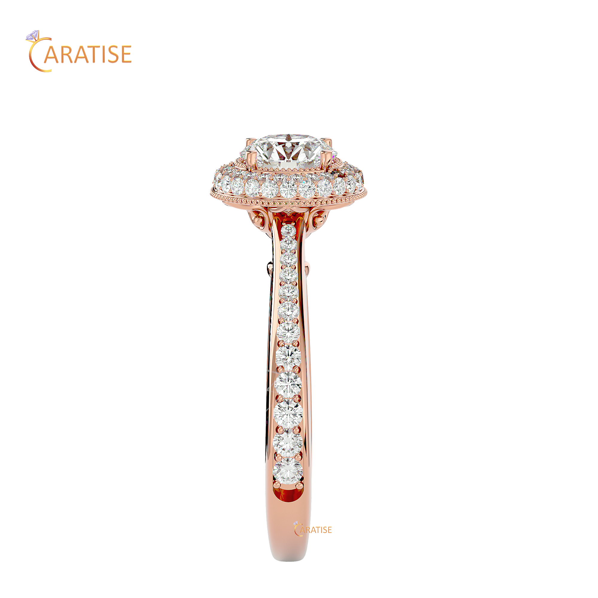 1.60 TDW Round Cut Moissanite Diamond Ring 925 Silver