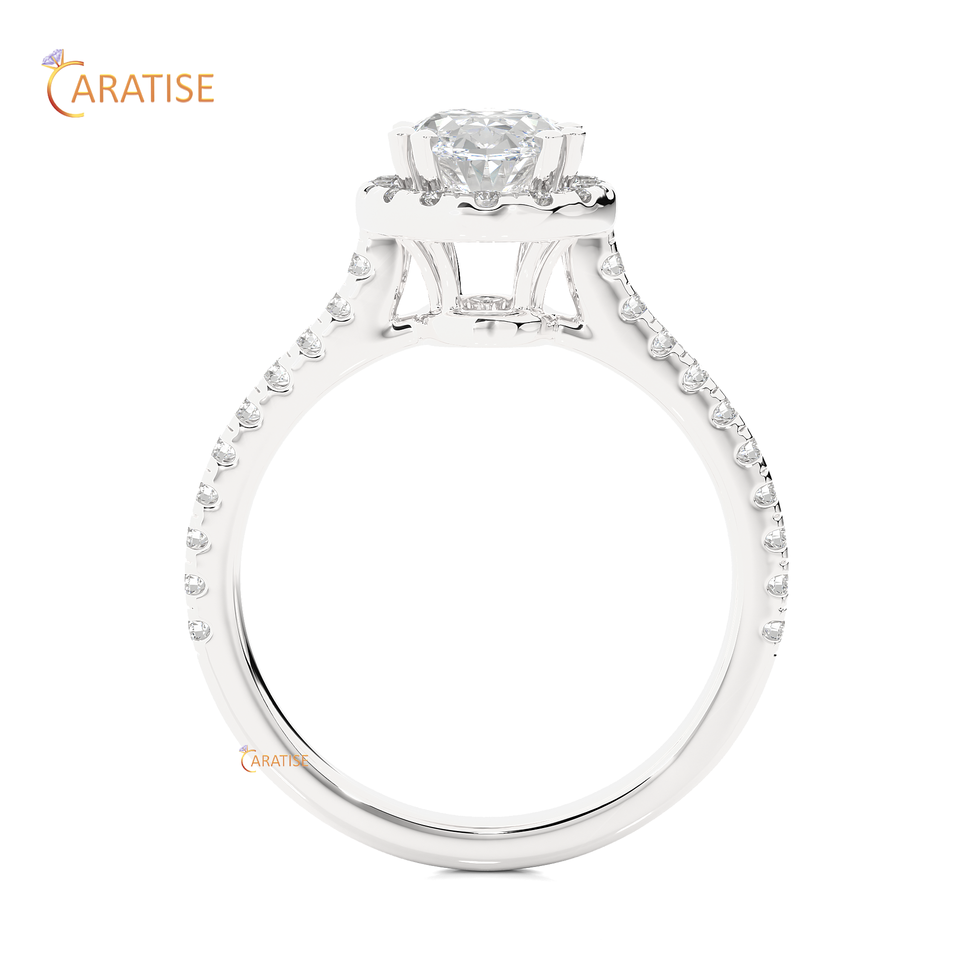 1.26 TDW Round & Oval Cut Moissanite Diamond Ring 925 Silver